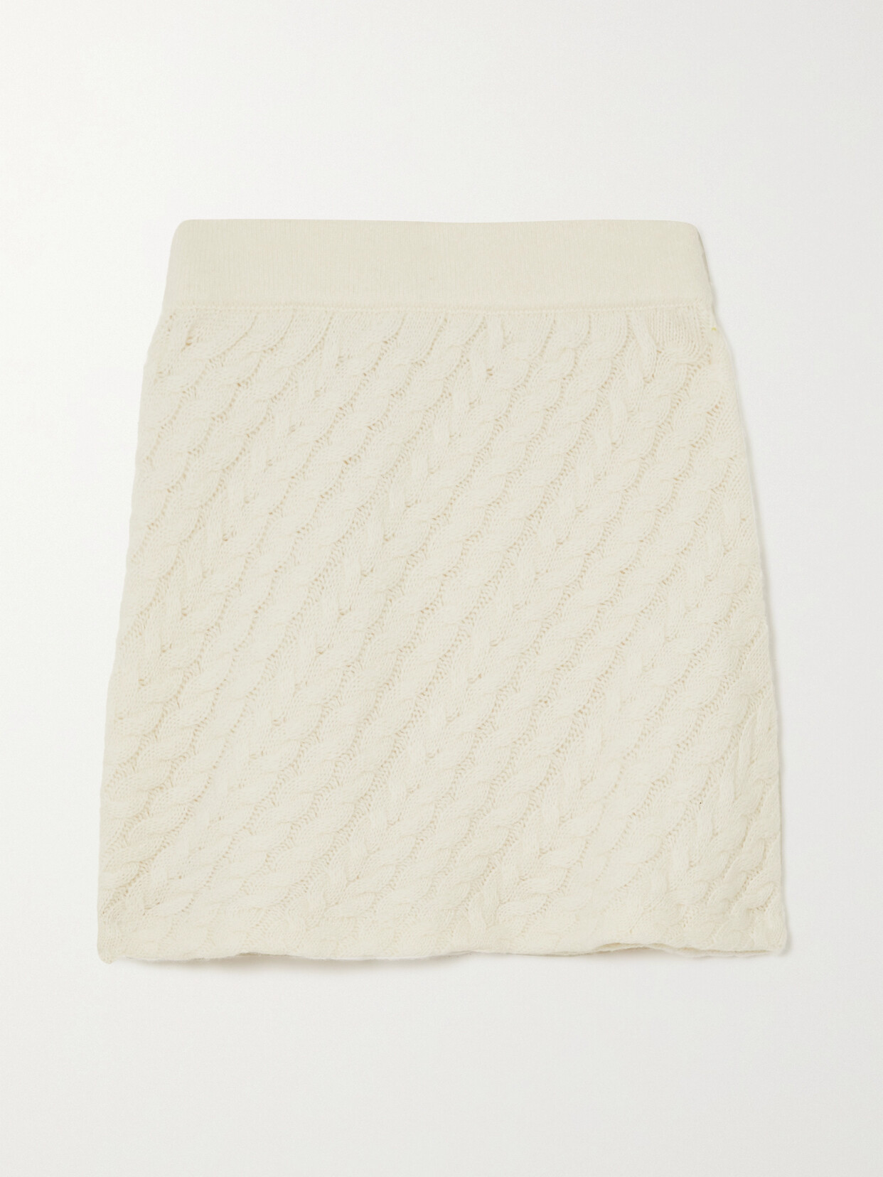 LOULOU STUDIO ALSEN CABLE-KNIT CASHMERE MINI SKIRT