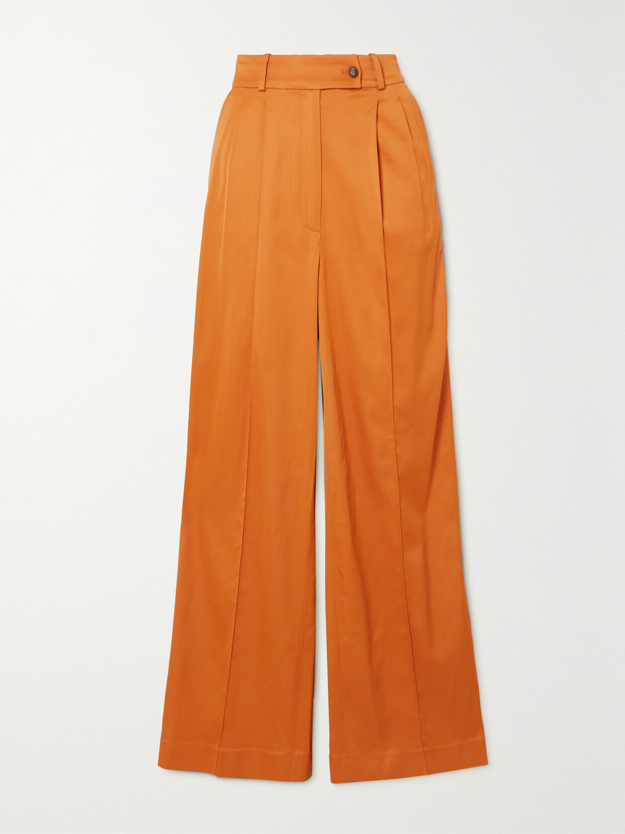 Loulou Studio Lehen Satin Wide-leg Pants In Orange