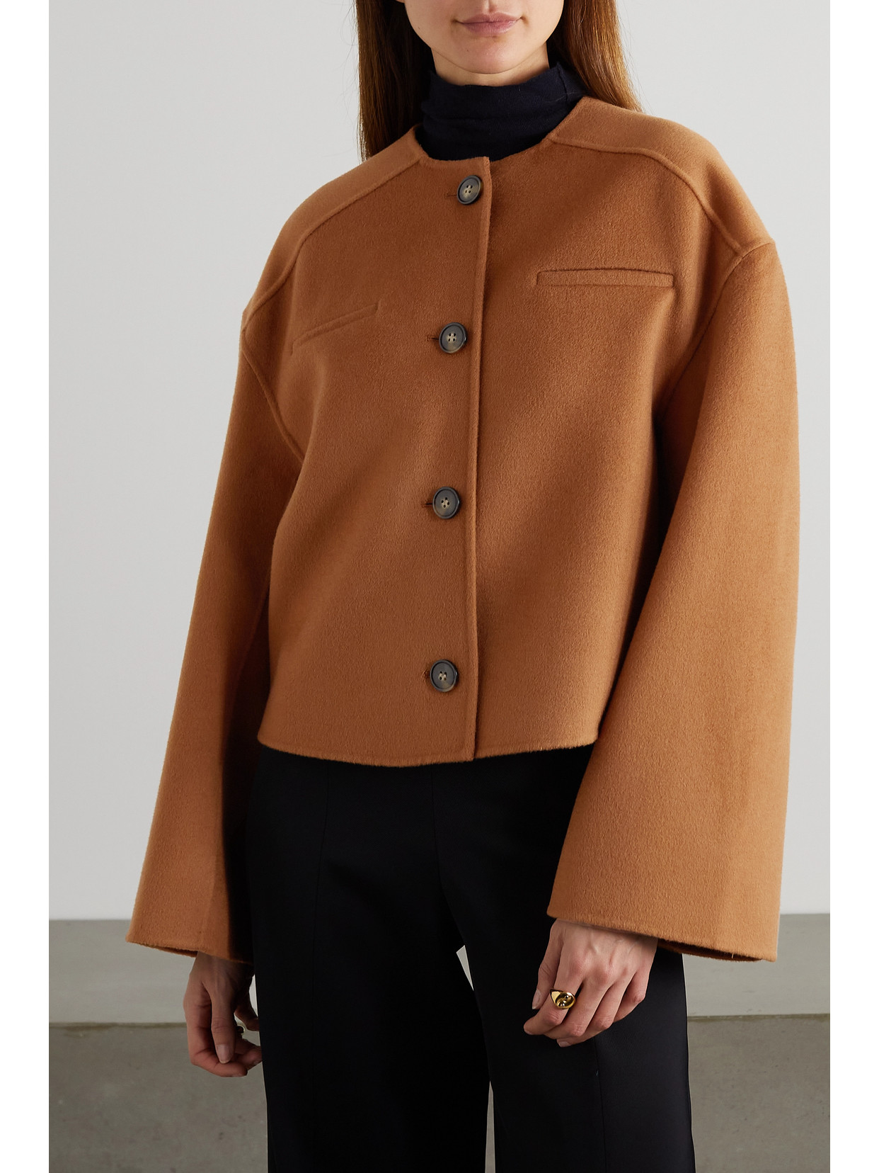 LOULOU STUDIO ASPO WOOL AND CASHMERE-BLEND JACKET