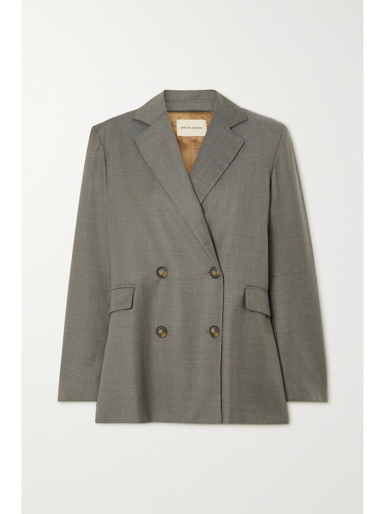 LOULOU STUDIO - Donau Oversized Double-breasted Wool Blazer - Gray 22 Awaiting product image