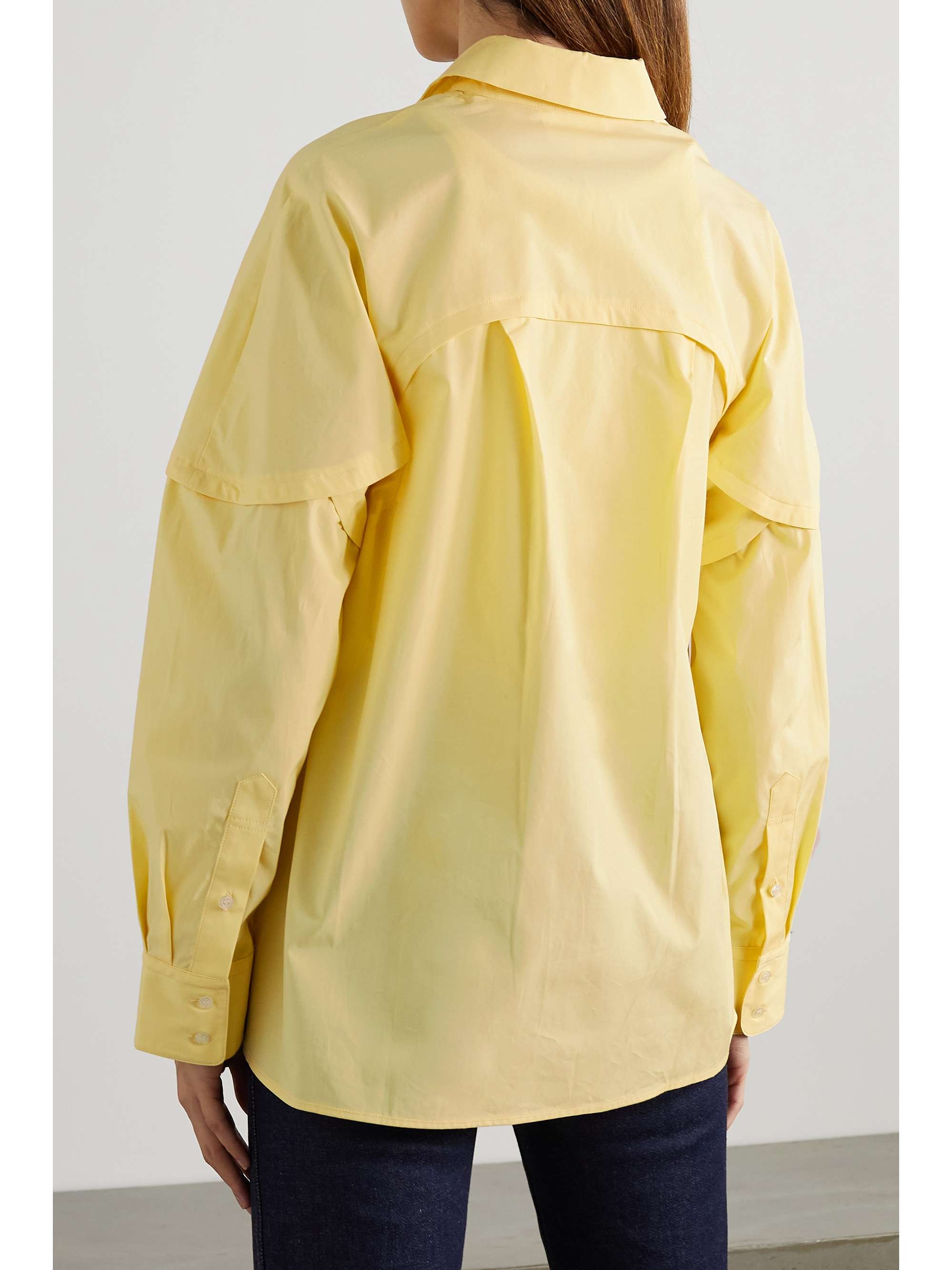 LOULOU DE SAISON Alnon paneled cotton-poplin shirt