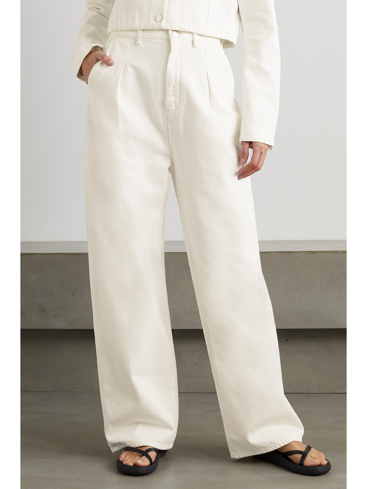 LOULOU STUDIO + NET SUSTAIN ATTU HIGH-RISE WIDE-LEG ORGANIC JEANS