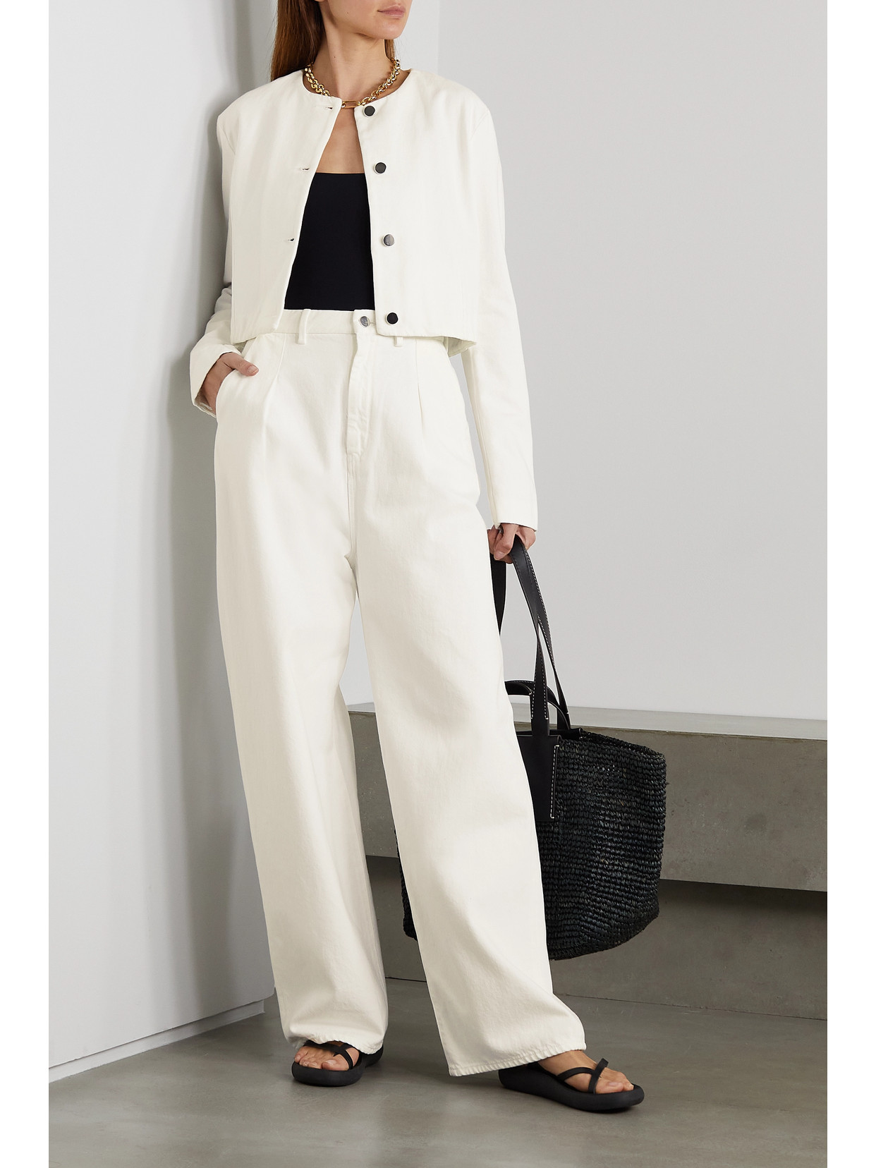 LOULOU STUDIO + NET SUSTAIN ATTU HIGH-RISE WIDE-LEG ORGANIC JEANS