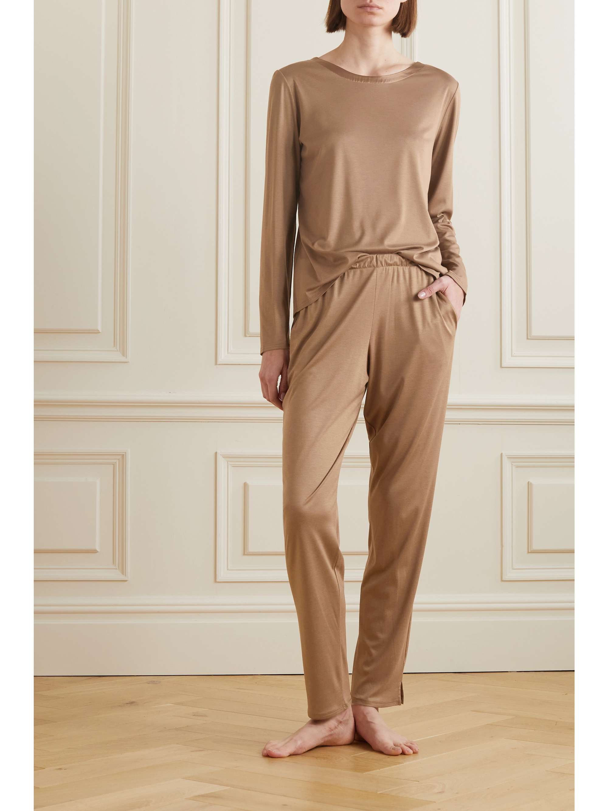 HANRO Grand Central modal and silk-blend pants