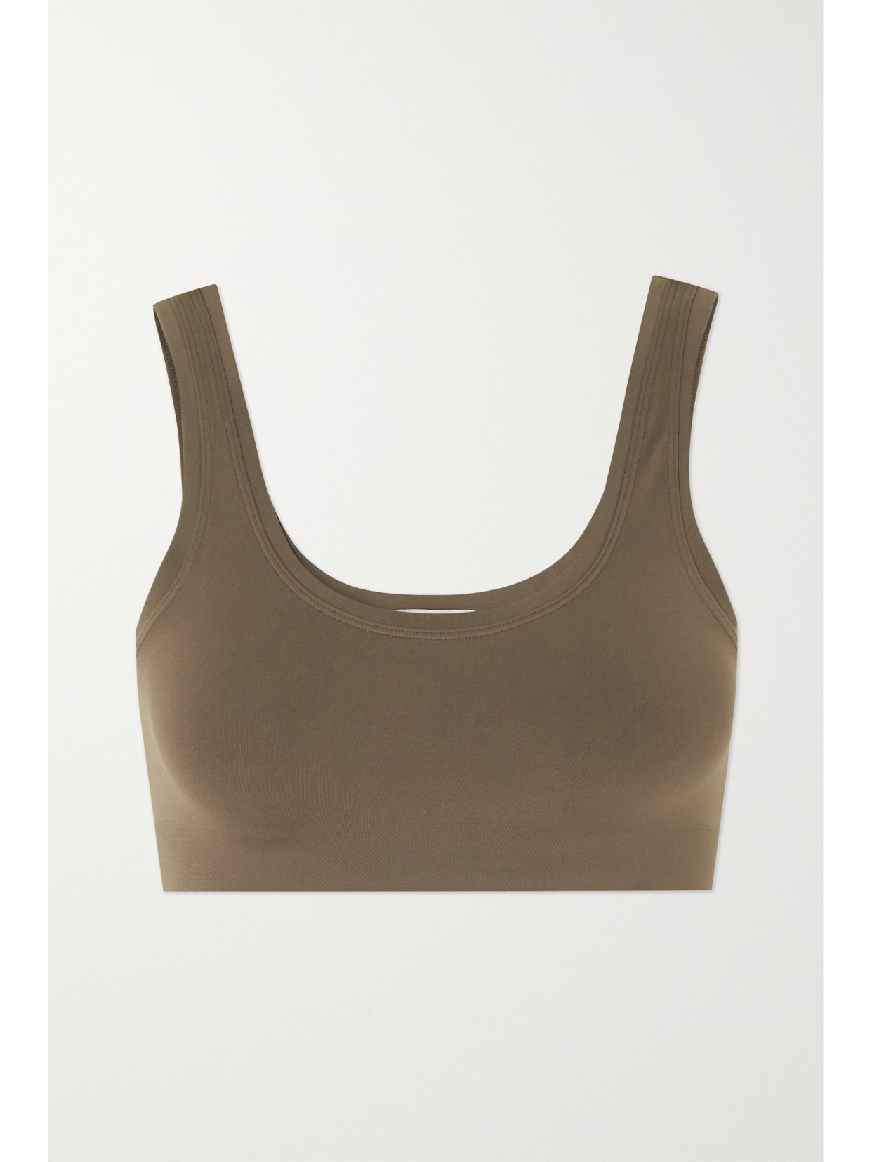 Hanro + Net Sustain Touch Feeling Stretch-jersey Soft-cup Bra In Brown