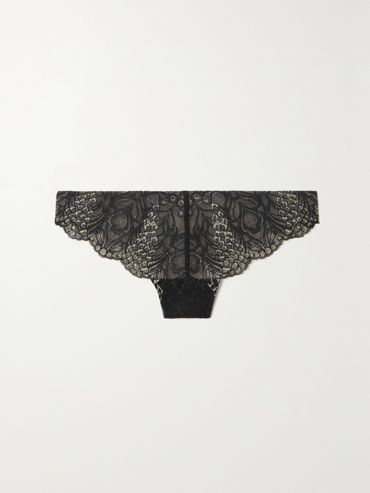 Hanro - Lilova Scalloped Stretch-lace Thong - Black