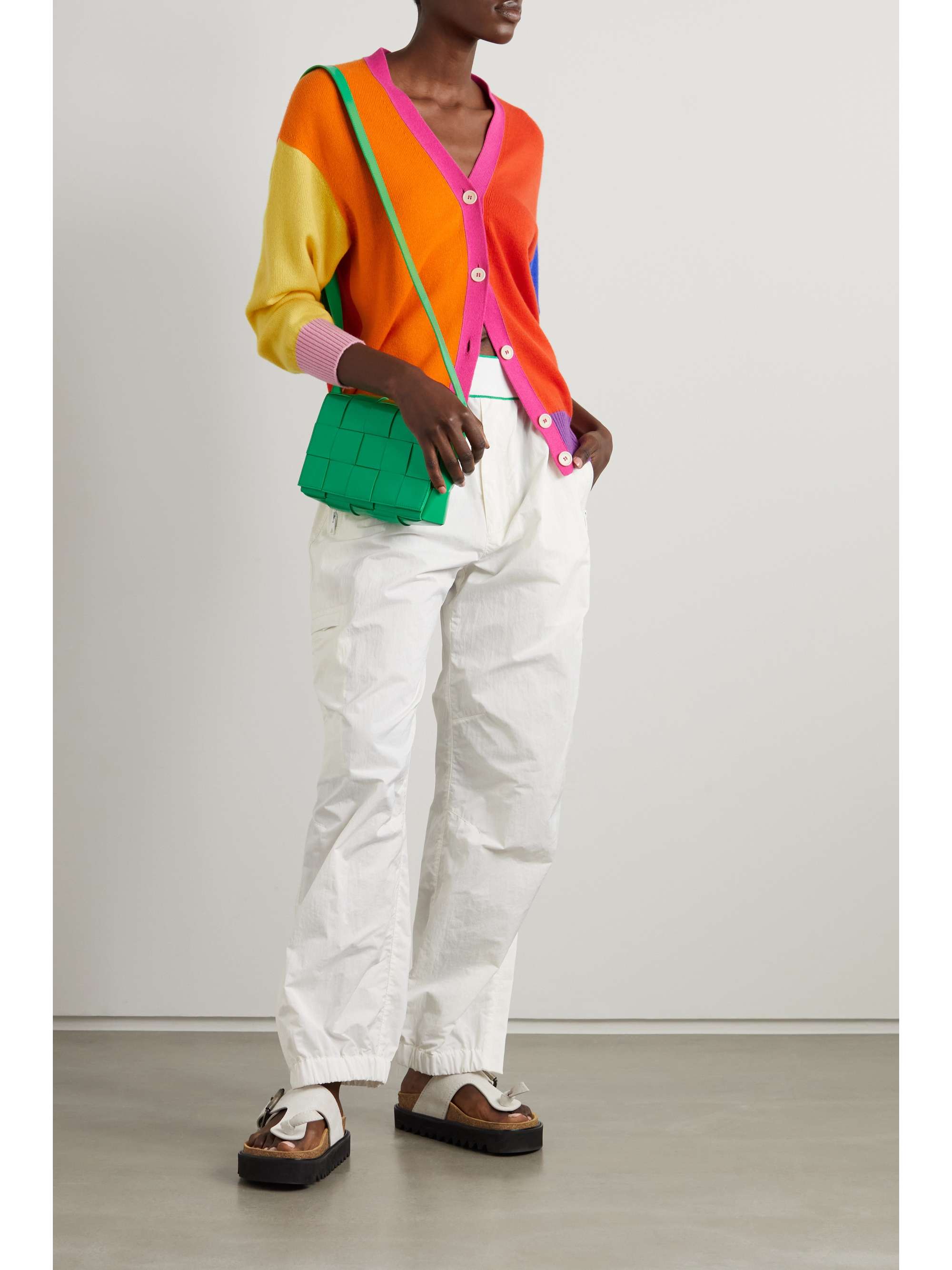 Red Bookish color-block cashmere 