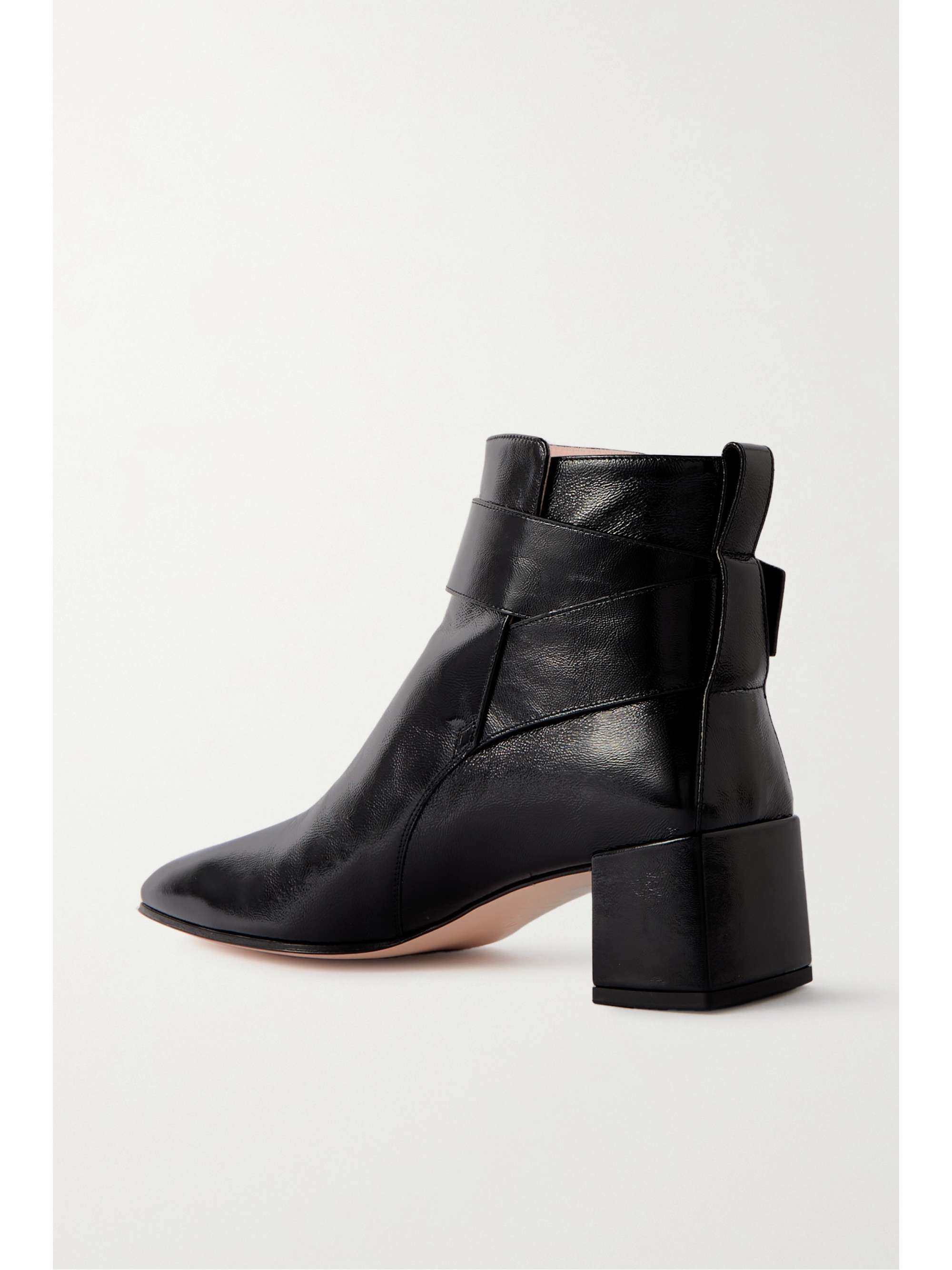 ROGER VIVIER City buckled glossed-leather ankle boots