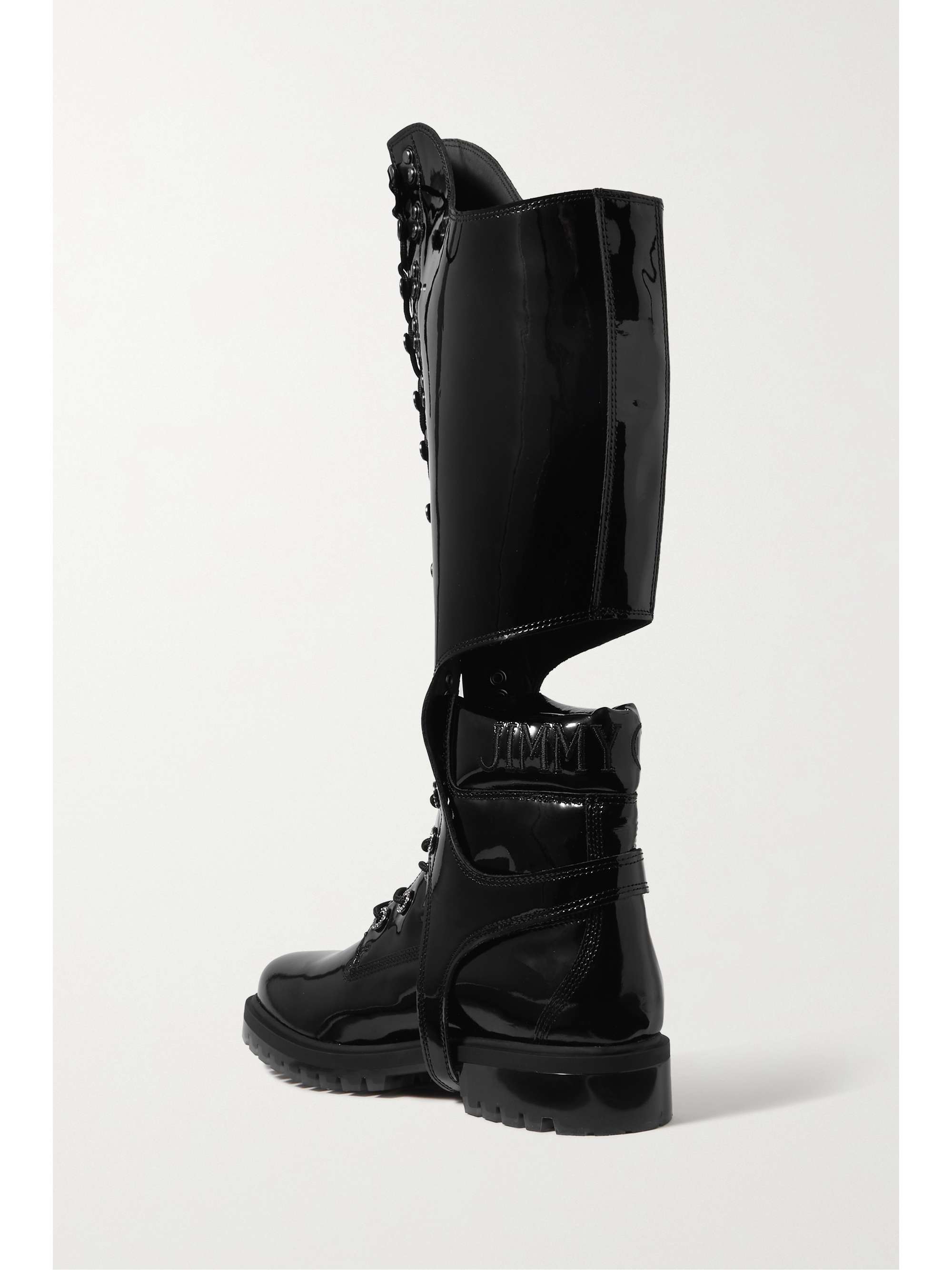 JIMMY CHOO + Timberland convertible crystal-embellished patent-leather knee boots