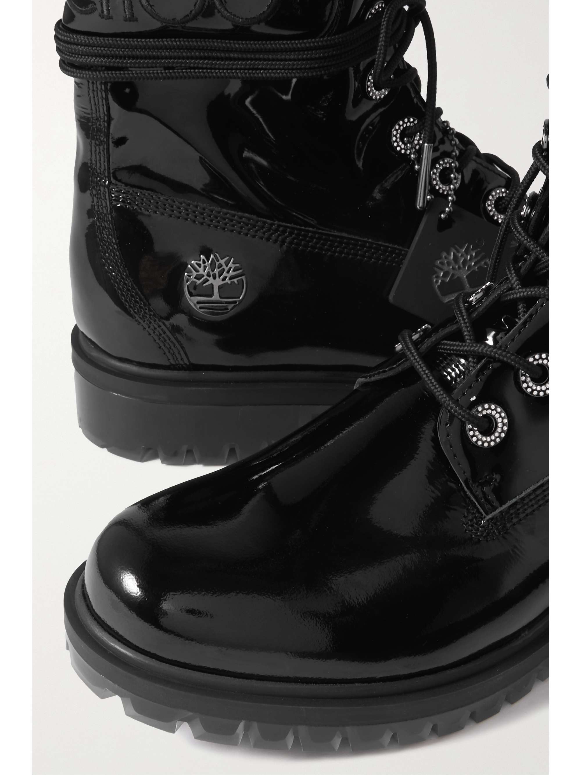 JIMMY CHOO + Timberland convertible crystal-embellished patent-leather knee boots