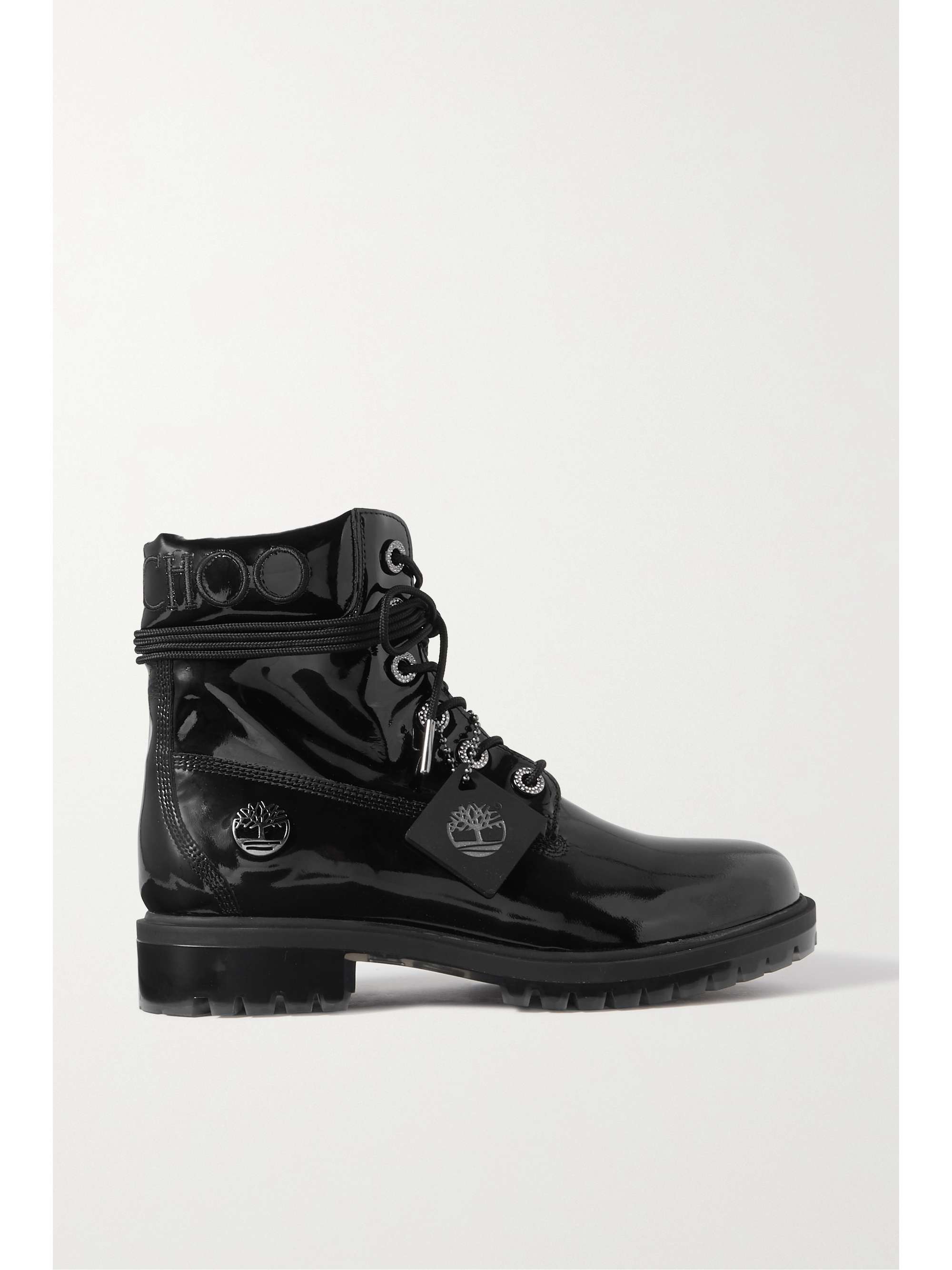 JIMMY CHOO + Timberland convertible crystal-embellished patent-leather knee boots