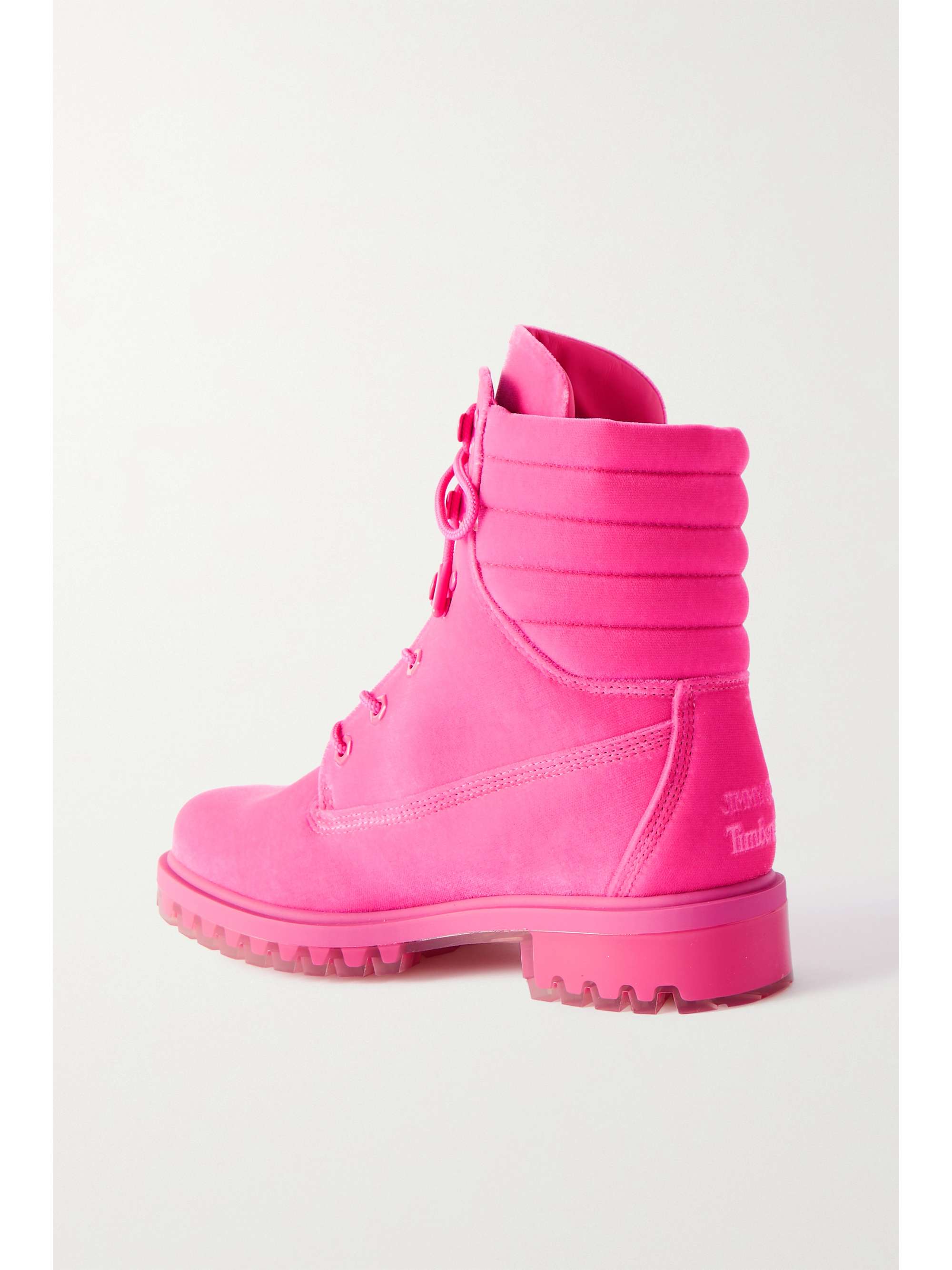 JIMMY CHOO + Timberland quilted velvet ankle boots