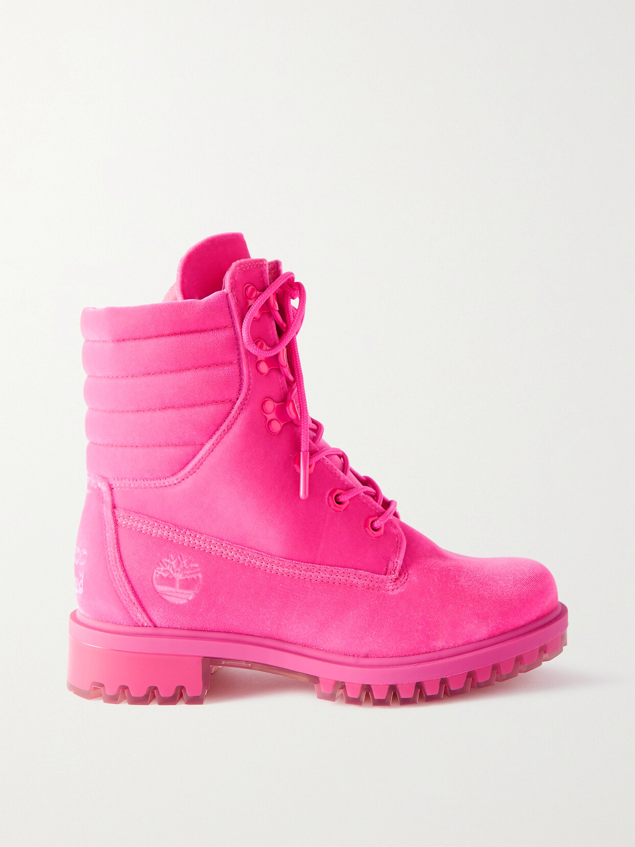 Jimmy Choo - + Timberland Quilted Velvet Ankle Boots - Pink