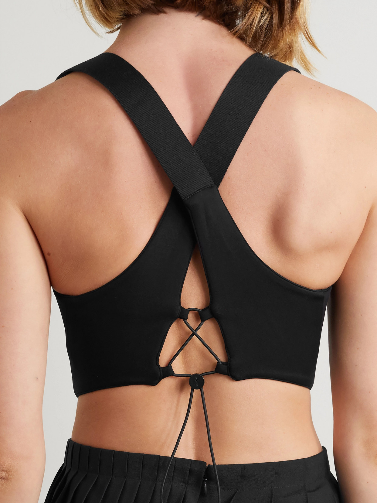 Monse Open-back Stretch-jersey Bustier Top In Black