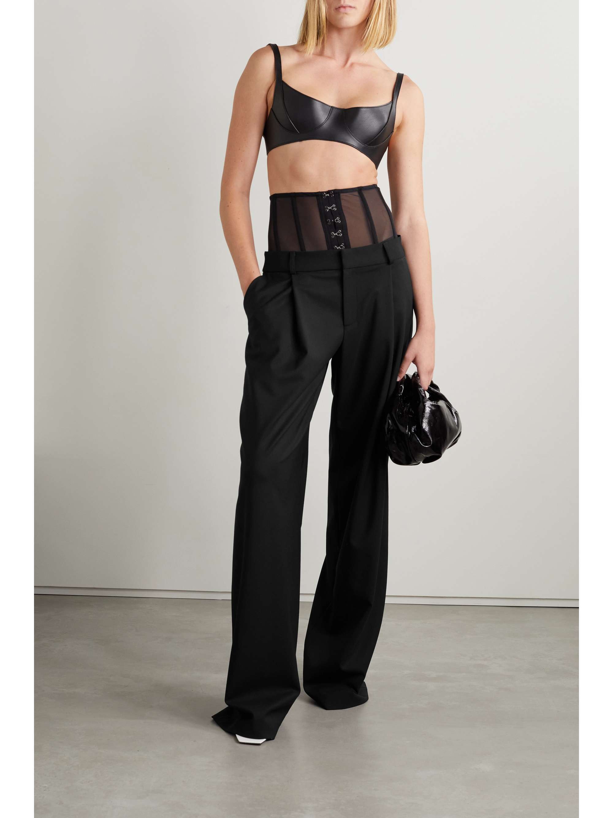MONSE Pleated wool-blend wide-leg pants | NET-A-PORTER