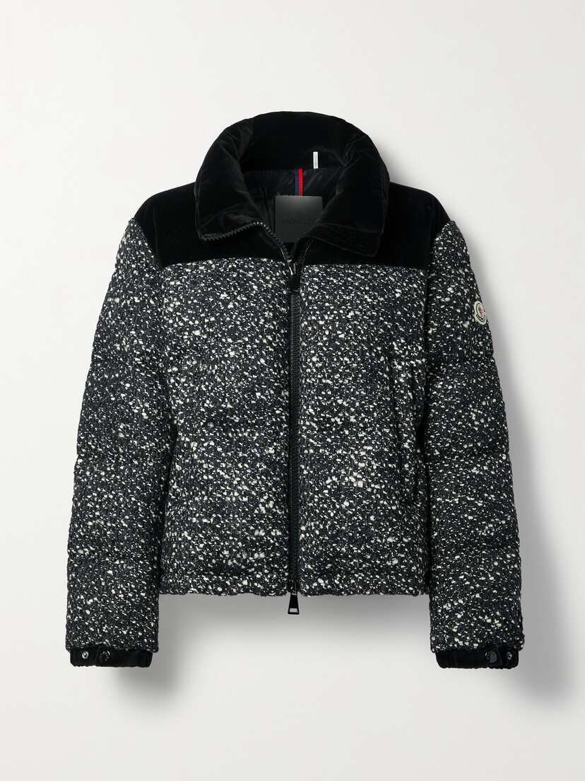 Moncler Girotte Quilted Cotton Velvet-trimmed Bouclé Down Jacket