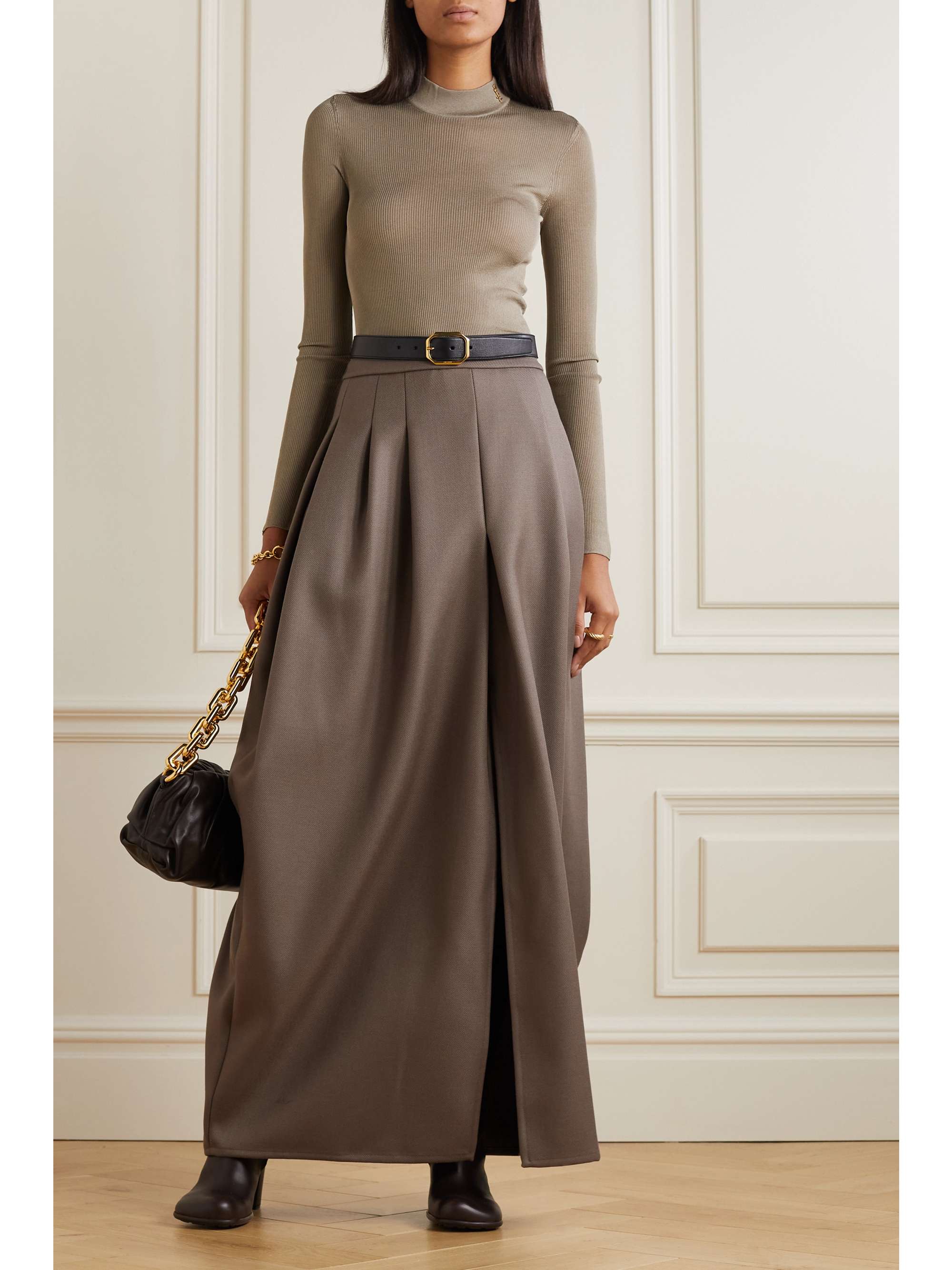 MAX MARA Farsa pleated wool-twill maxi skirt | NET-A-PORTER