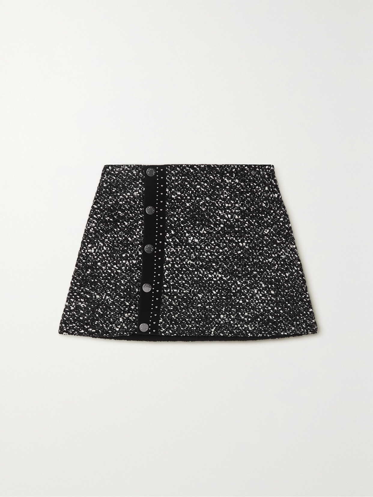 Moncler Tweed Buttoned Mini-skirt In Black