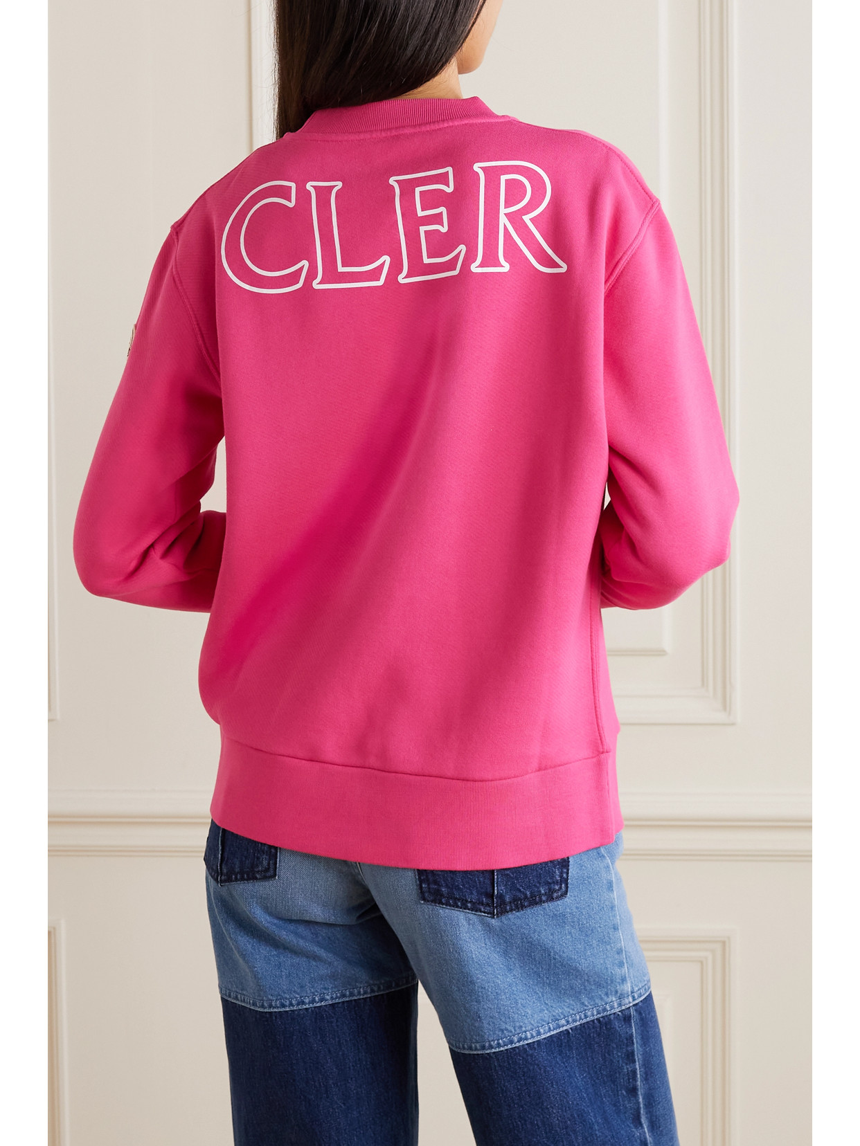 Moncler Printed Cotton-jersey Sweatshirt In Red