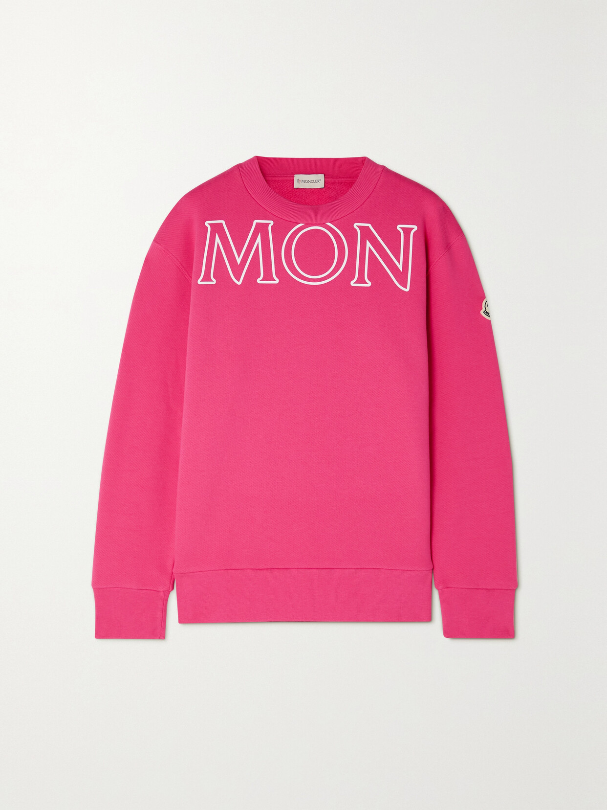 Shop Moncler Printed Cotton-jersey Sweatshirt In Red