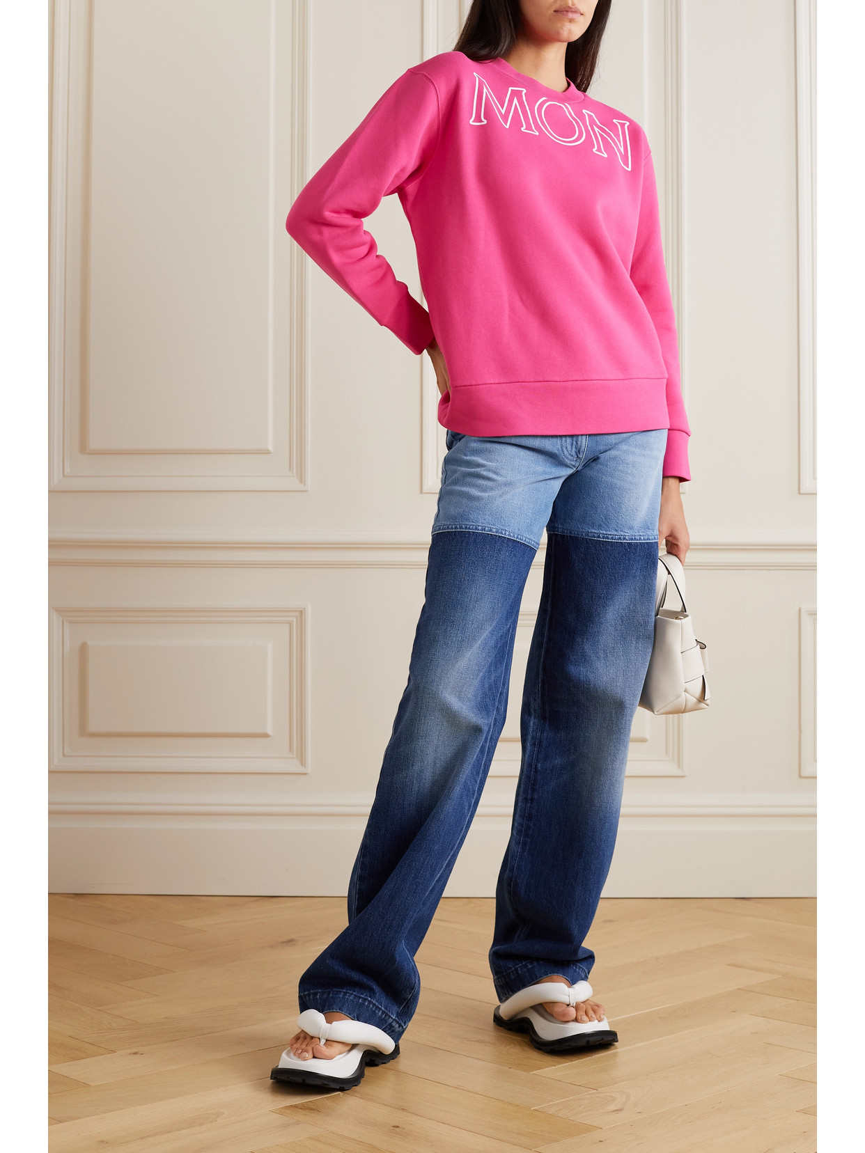 Moncler Printed Cotton-jersey Sweatshirt In Red