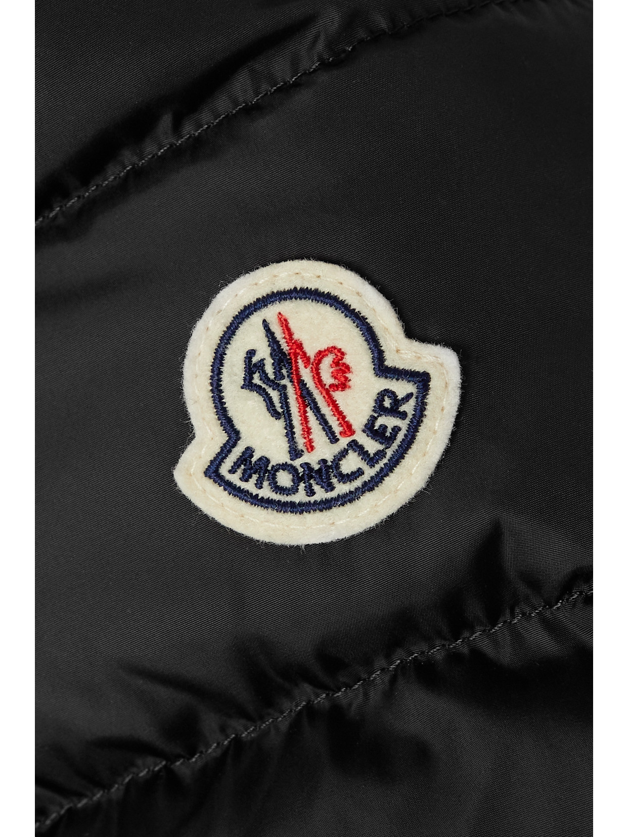 Moncler Flammette Water Repellent Long Hooded Down Coat In Black