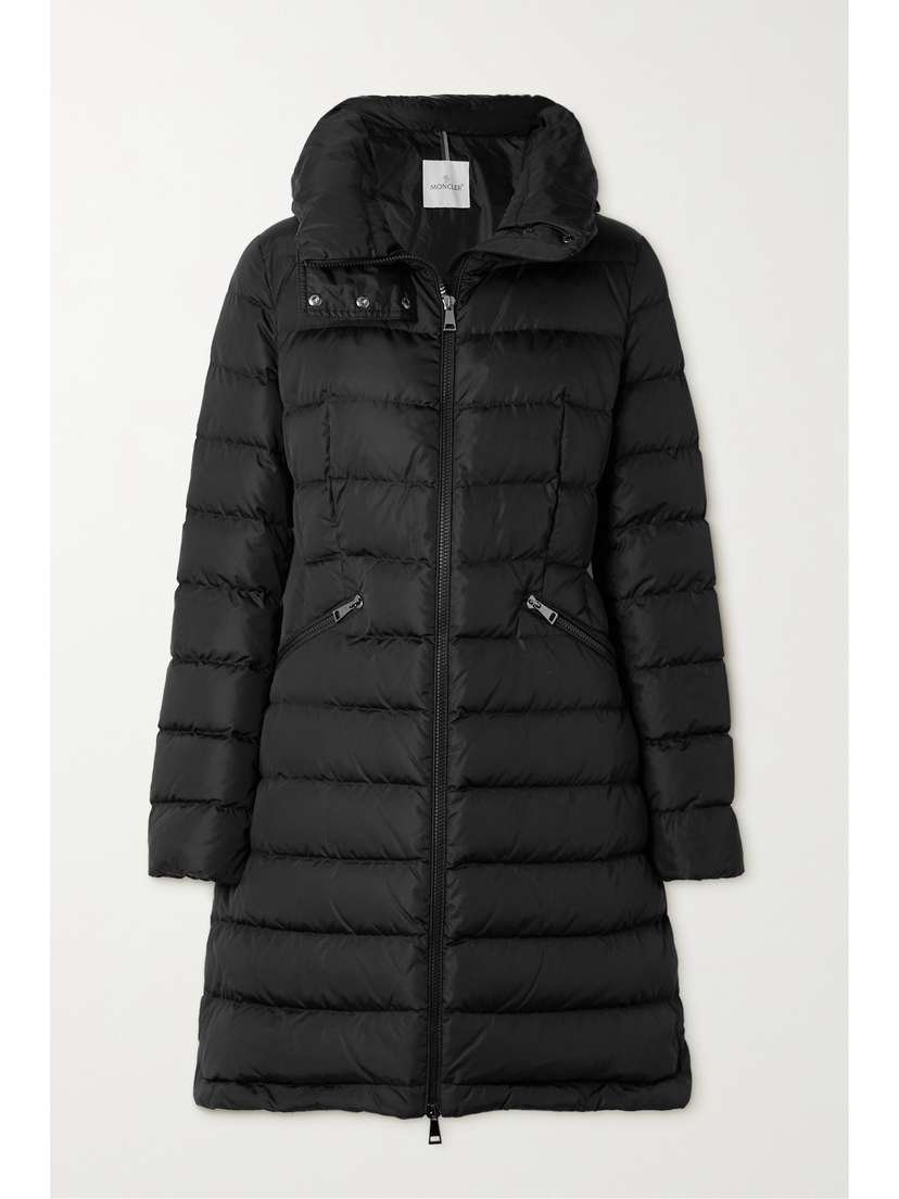 Moncler Flammette Hooded Quilted Shell Coat