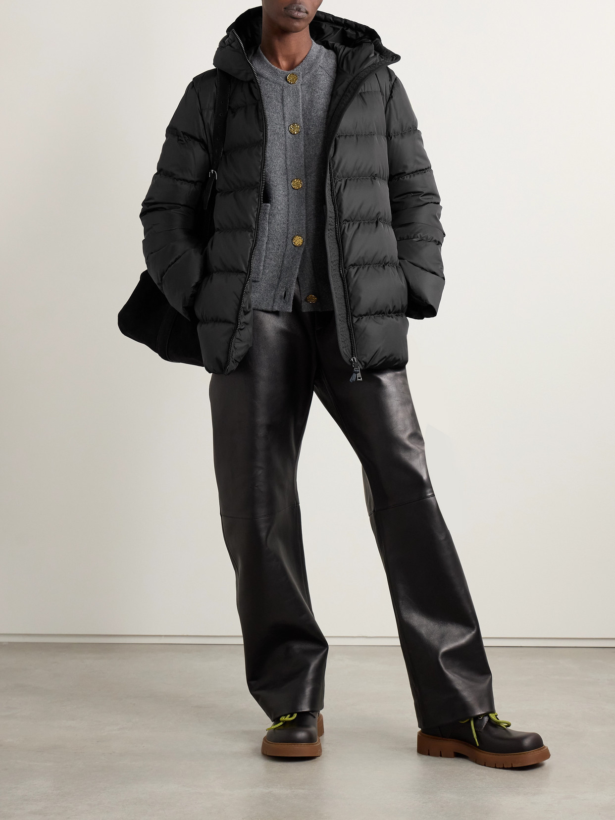 Moncler Women Alete Hooded Short Down Jacket In Black
