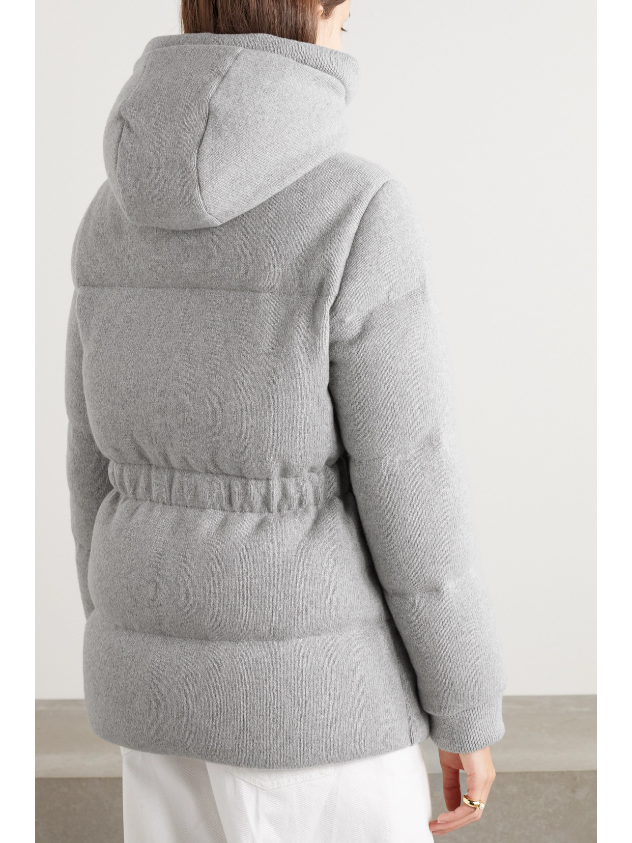 Moncler Daval Hooded Quilted Cashmere-blend Down Jacket In Neutrals