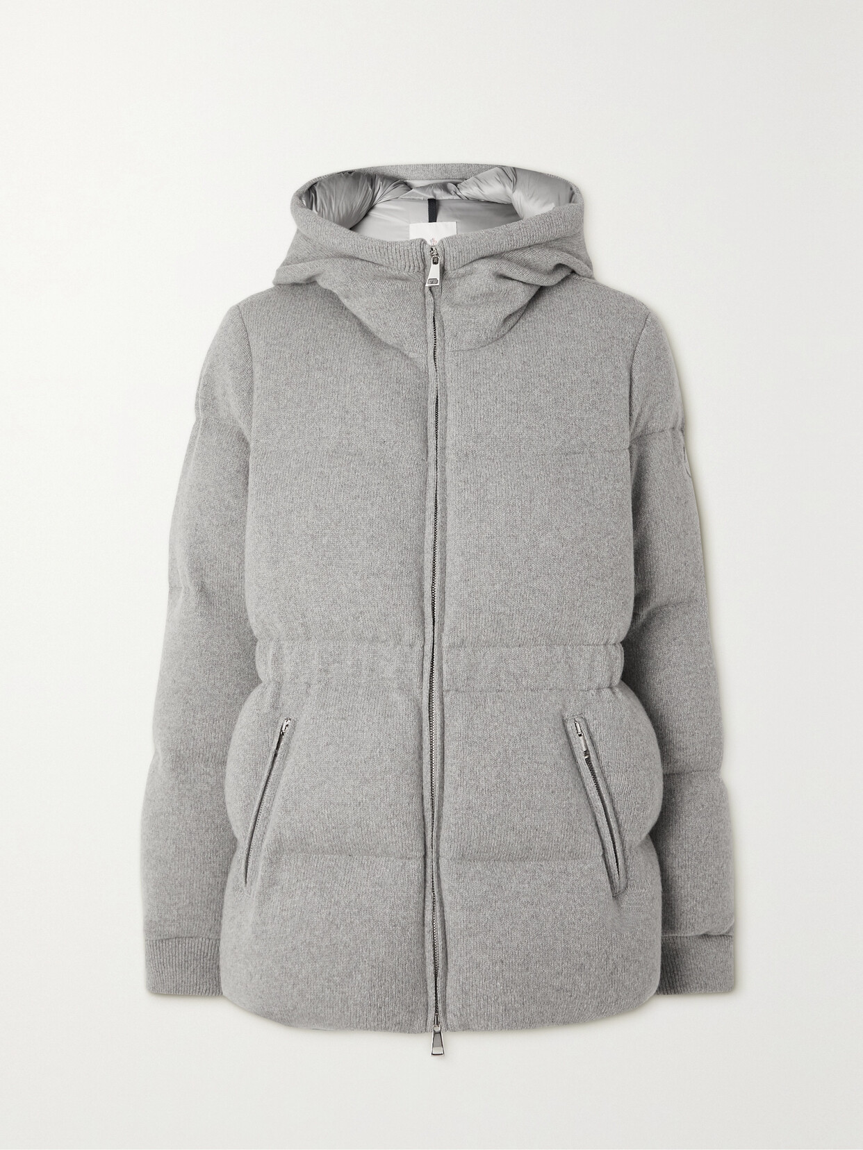 Shop Moncler Daval Hooded Quilted Cashmere-blend Down Jacket In Neutrals