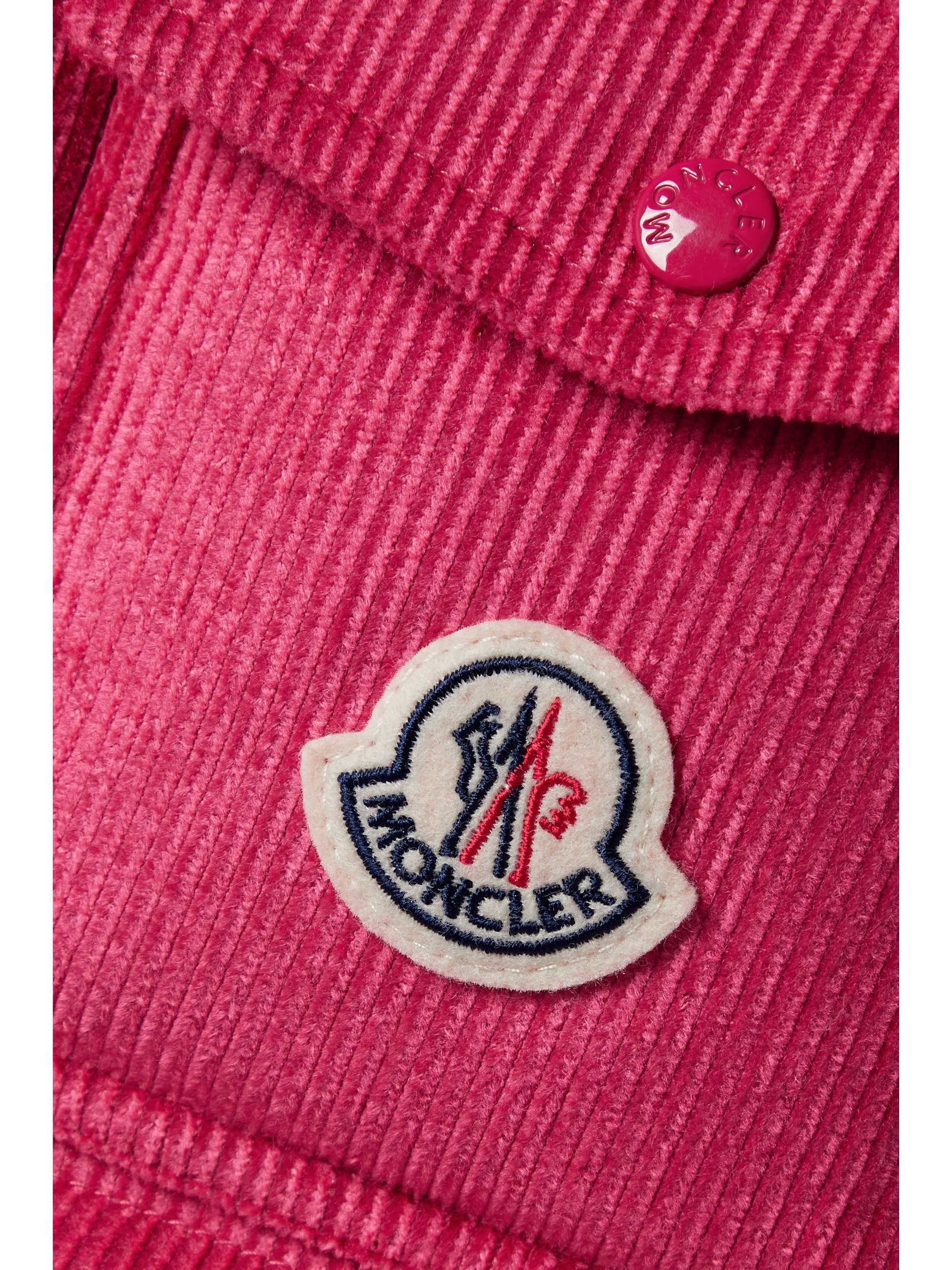 MONCLER Eau 软壳面料边饰绗缝羽绒棉质混纺灯芯绒背心