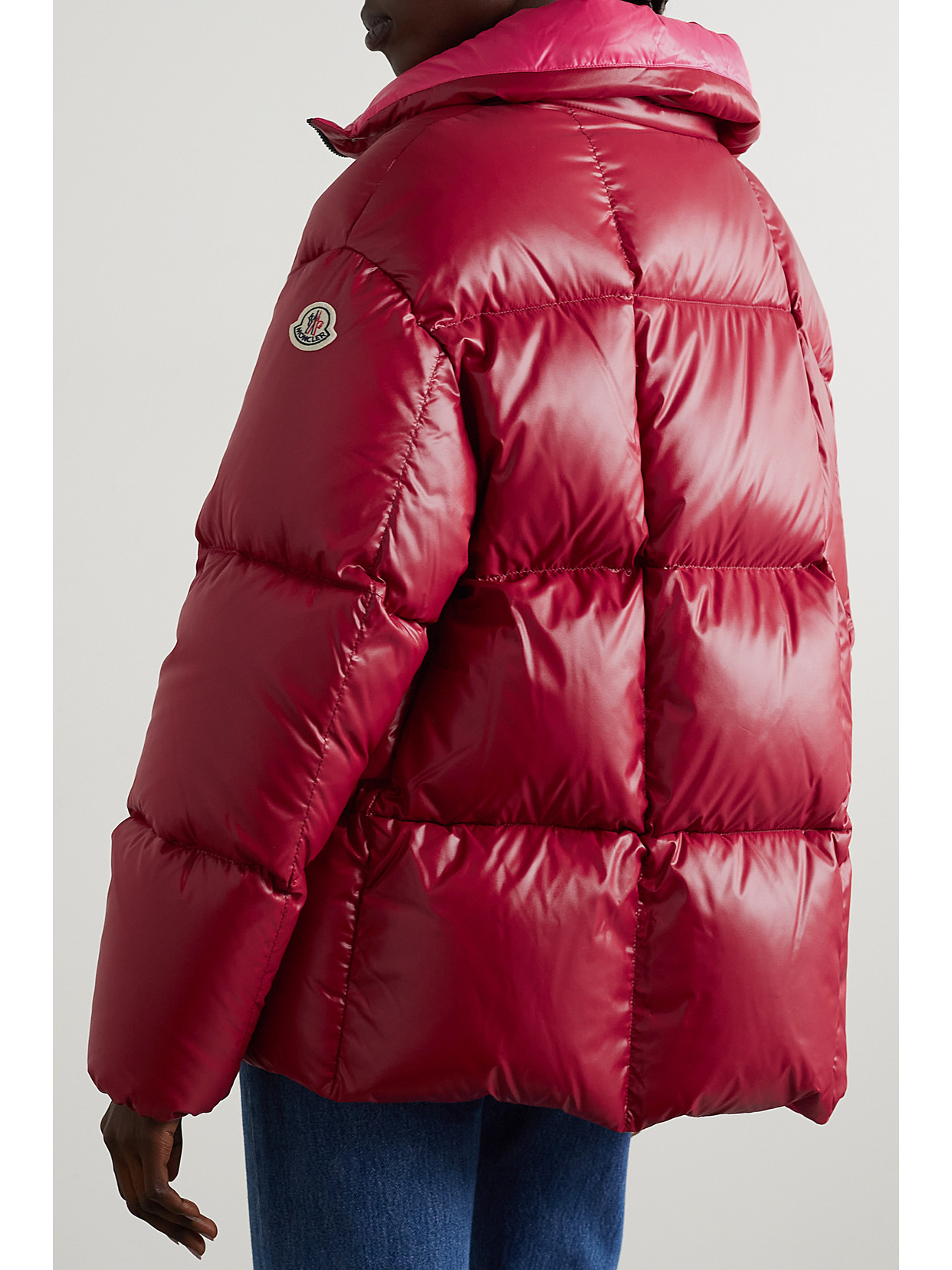 Shop Moncler Parana Hooded Quilted Padded Shell Down Jacket In Burgundy