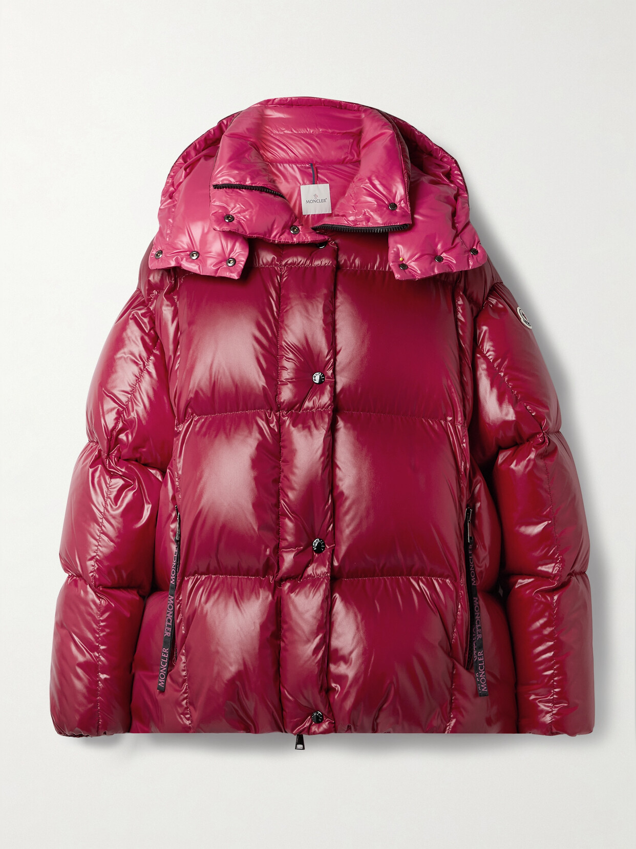 Shop Moncler Parana Hooded Quilted Padded Shell Down Jacket In Burgundy