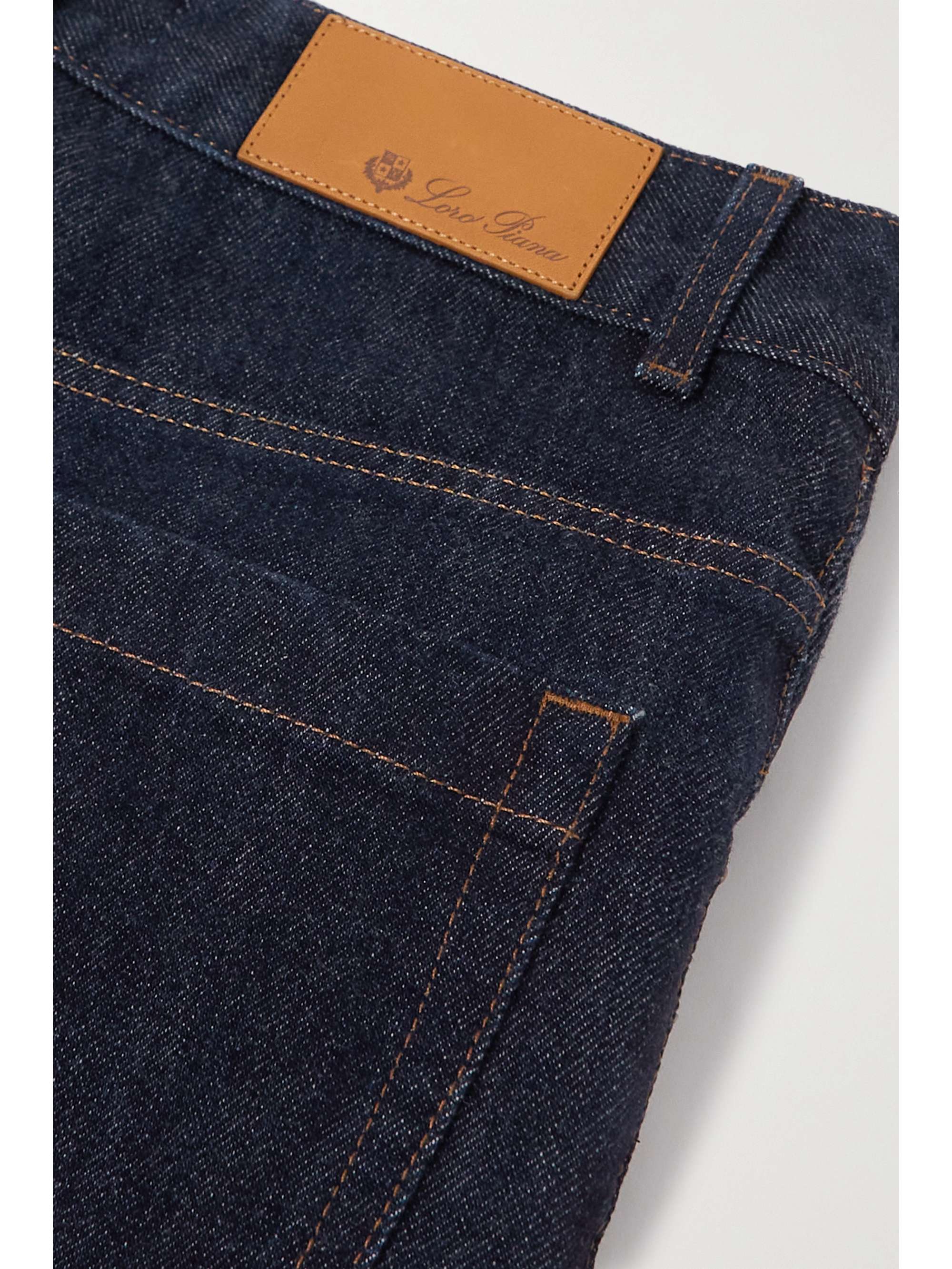 LORO PIANA Cashmere-blend denim high-rise straight-leg jeans