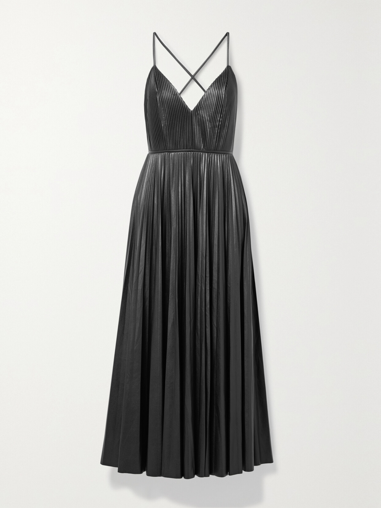 Altuzarra Women's Maggiore Faux Leather Pleated Midi Dress In Black