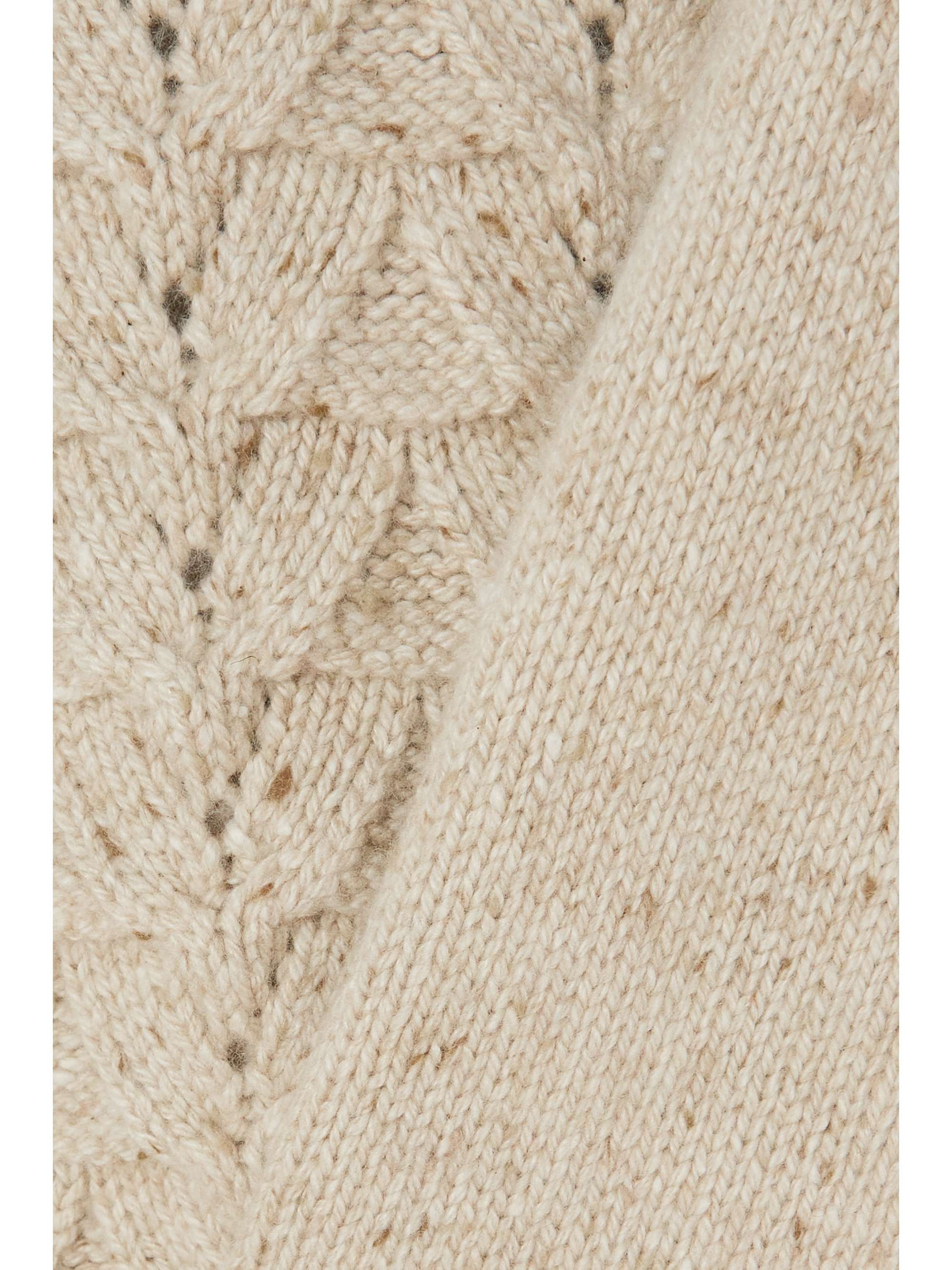 LORO PIANA Cable-knit baby cashmere half-zip sweater
