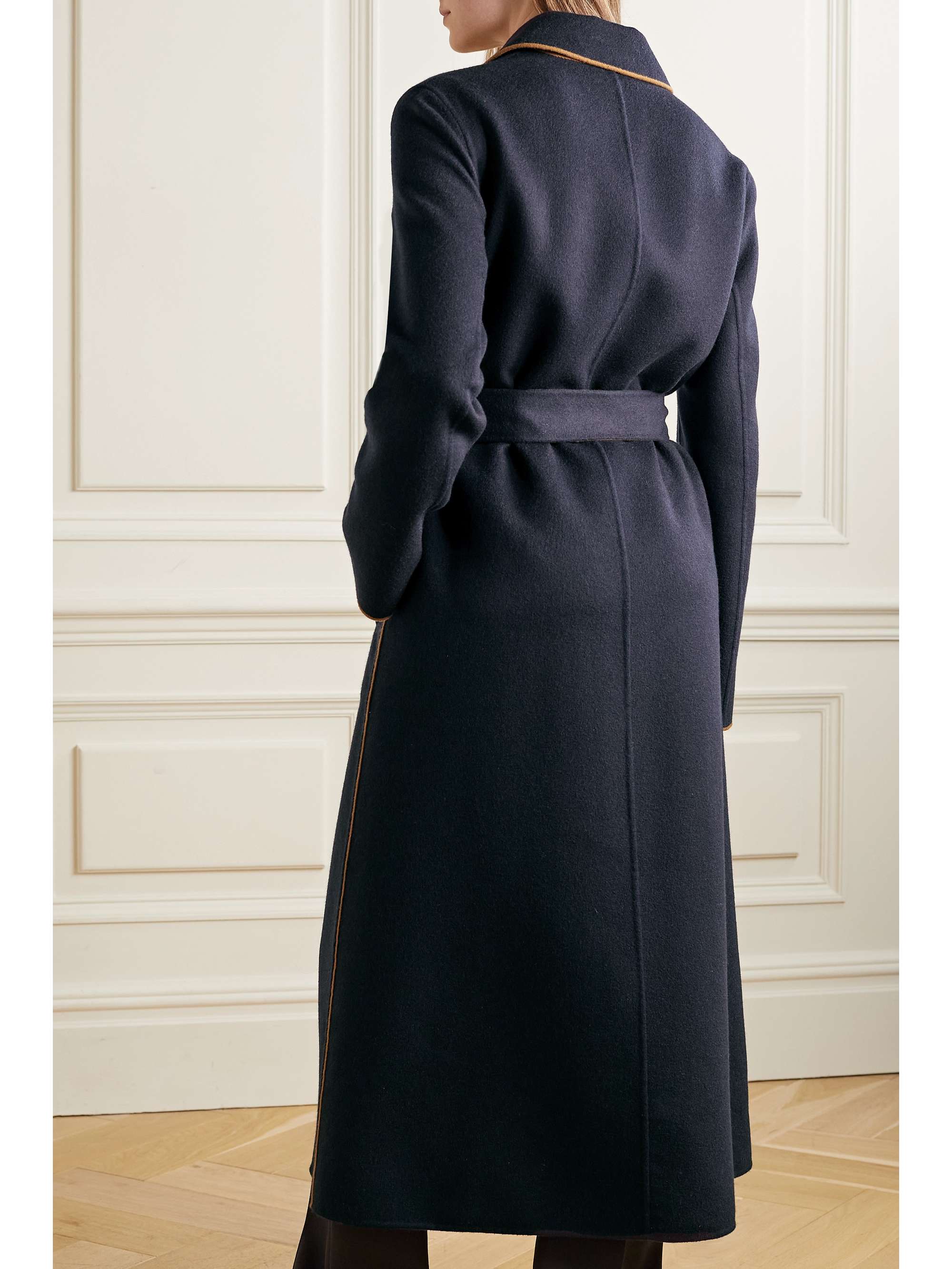 Navy Cashmere Reversible Trench Coat