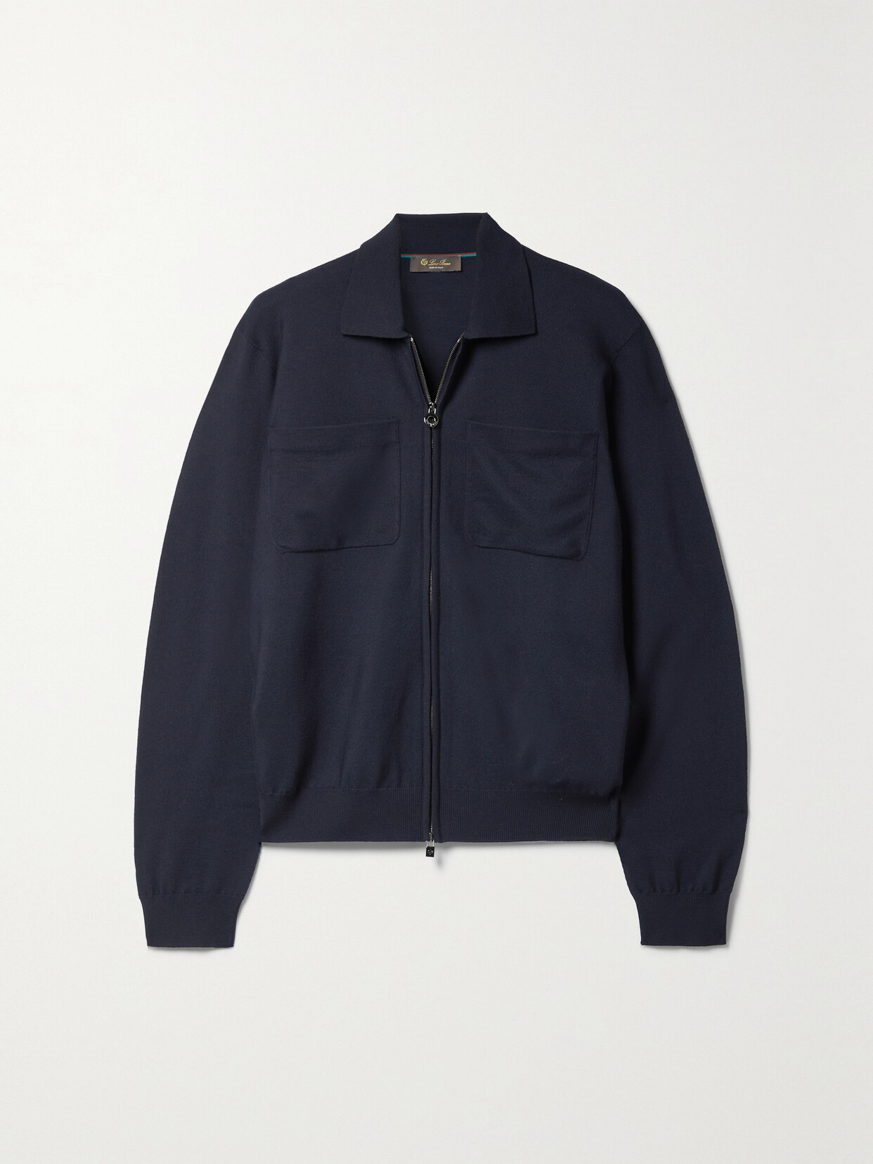Loro Piana Valsesia Wool Bomber Jacket In Blue