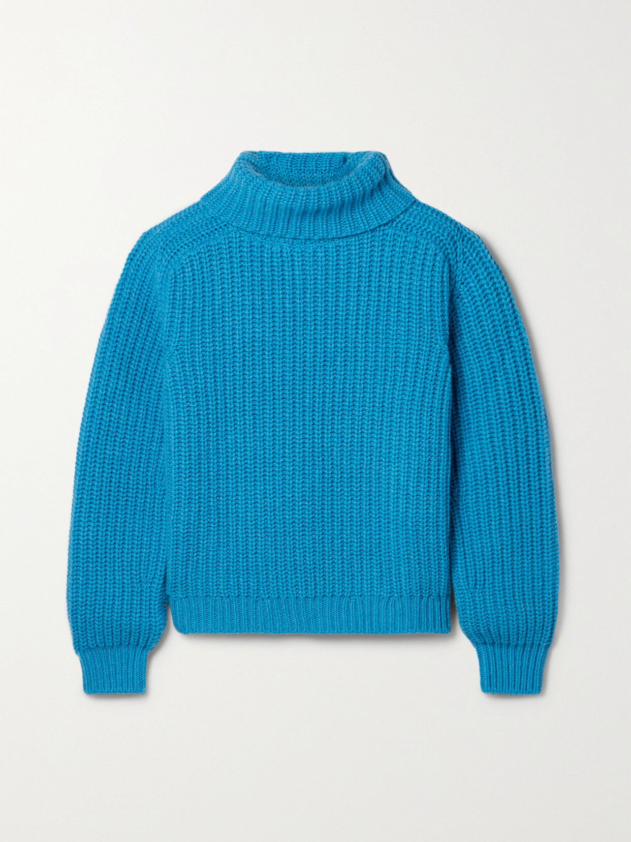 Loro Piana Dolcevita Davenport Ribbed Cashmere Turtleneck Sweater In Blue