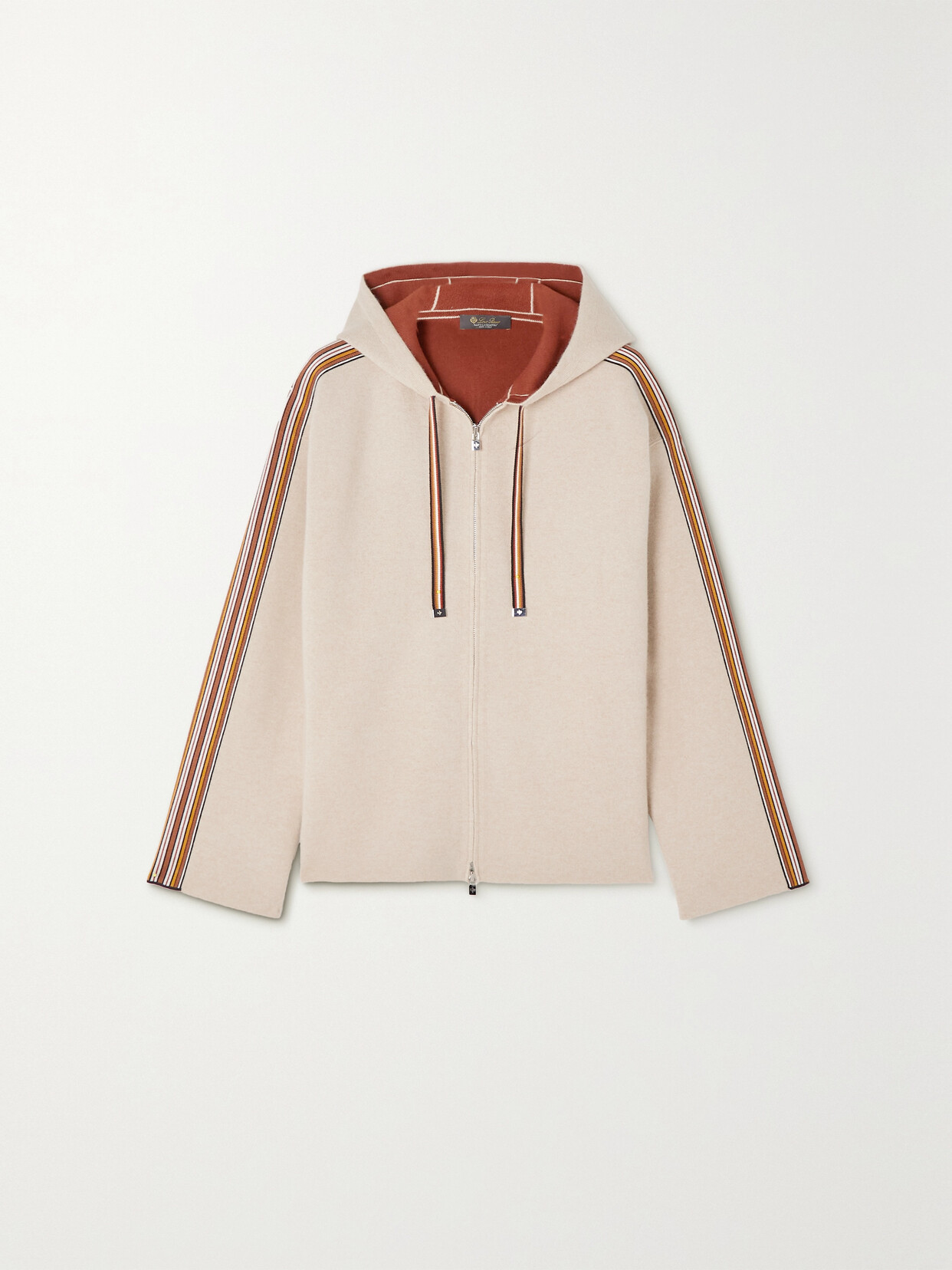 Loro Piana Webbing-trimmed Cashmere Hoodie In Neutrals