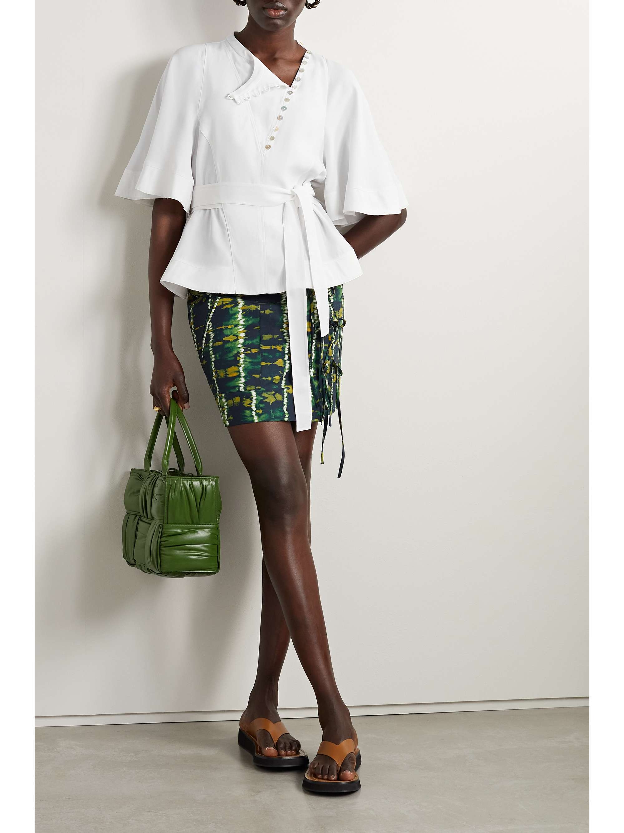 ALTUZARRA Dafishy belted crepe blouse | NET-A-PORTER