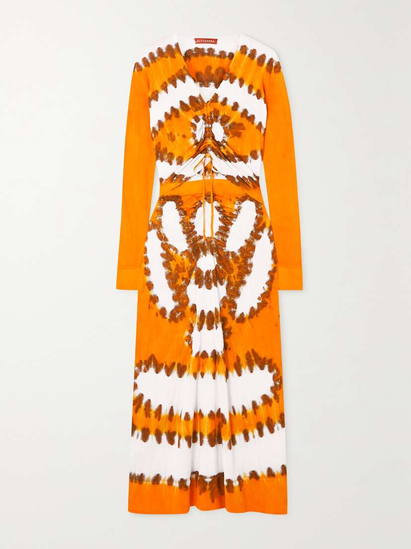 Altuzarra Rilia Cutout Tie-dyed Knitted Midi Dress