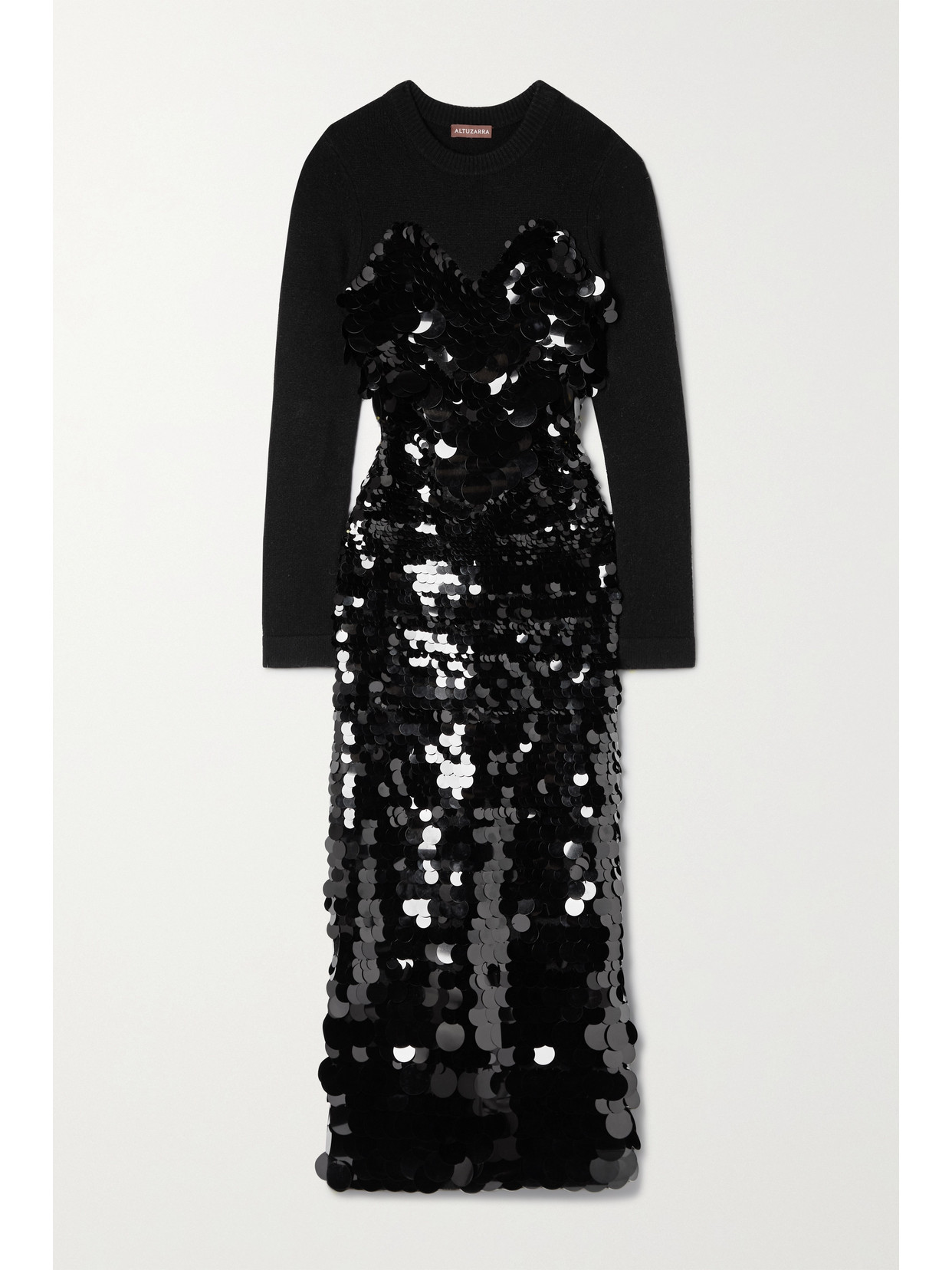 ALTUZARRA WYNNIFRED EMBELLISHED KNITTED MAXI DRESS