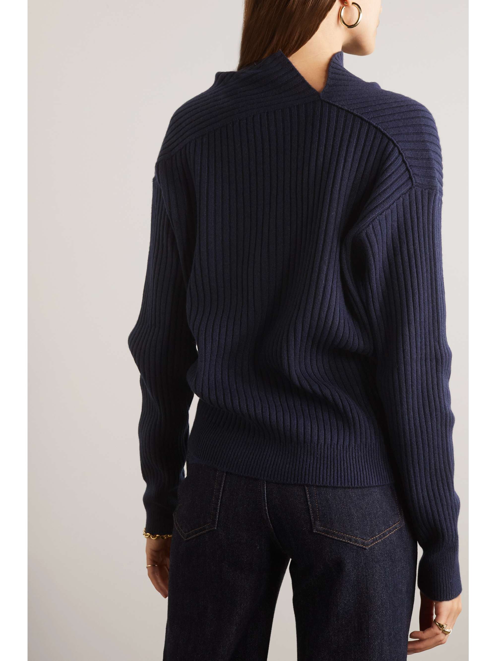 LORO PIANA Ribbed cashmere turtleneck sweater