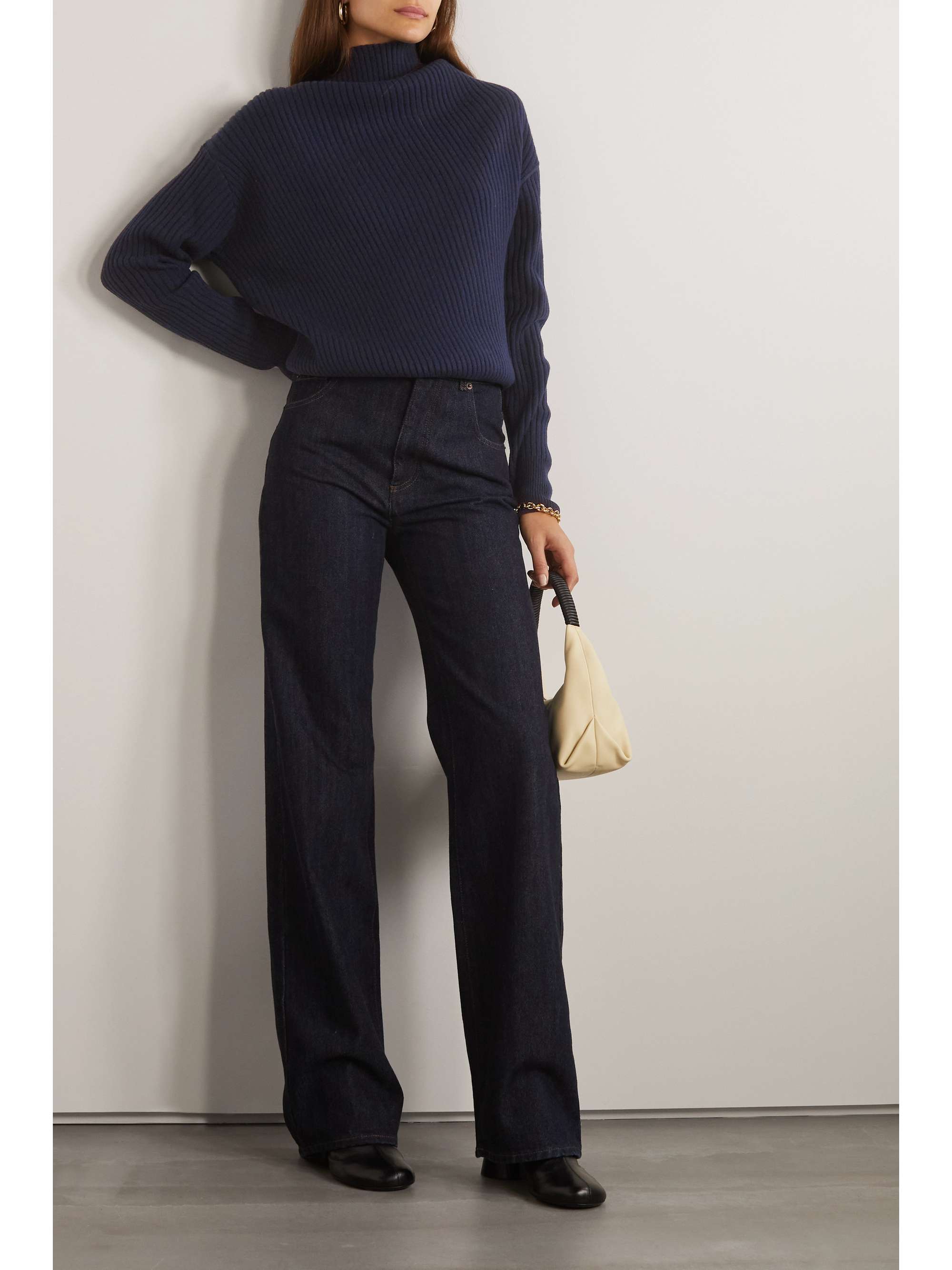 LORO PIANA Ribbed cashmere turtleneck sweater