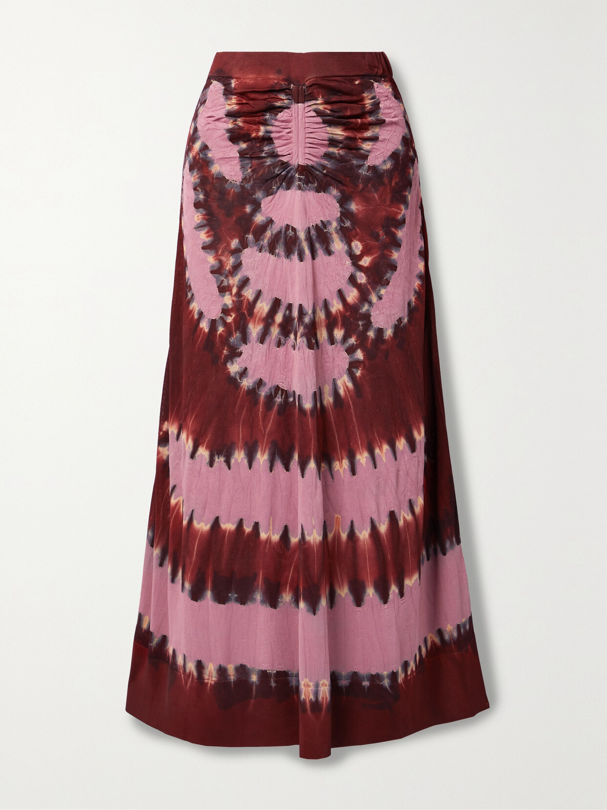 Altuzarra - Arroyo Ruched Tie-dyed Knitted Midi Skirt - Burgundy