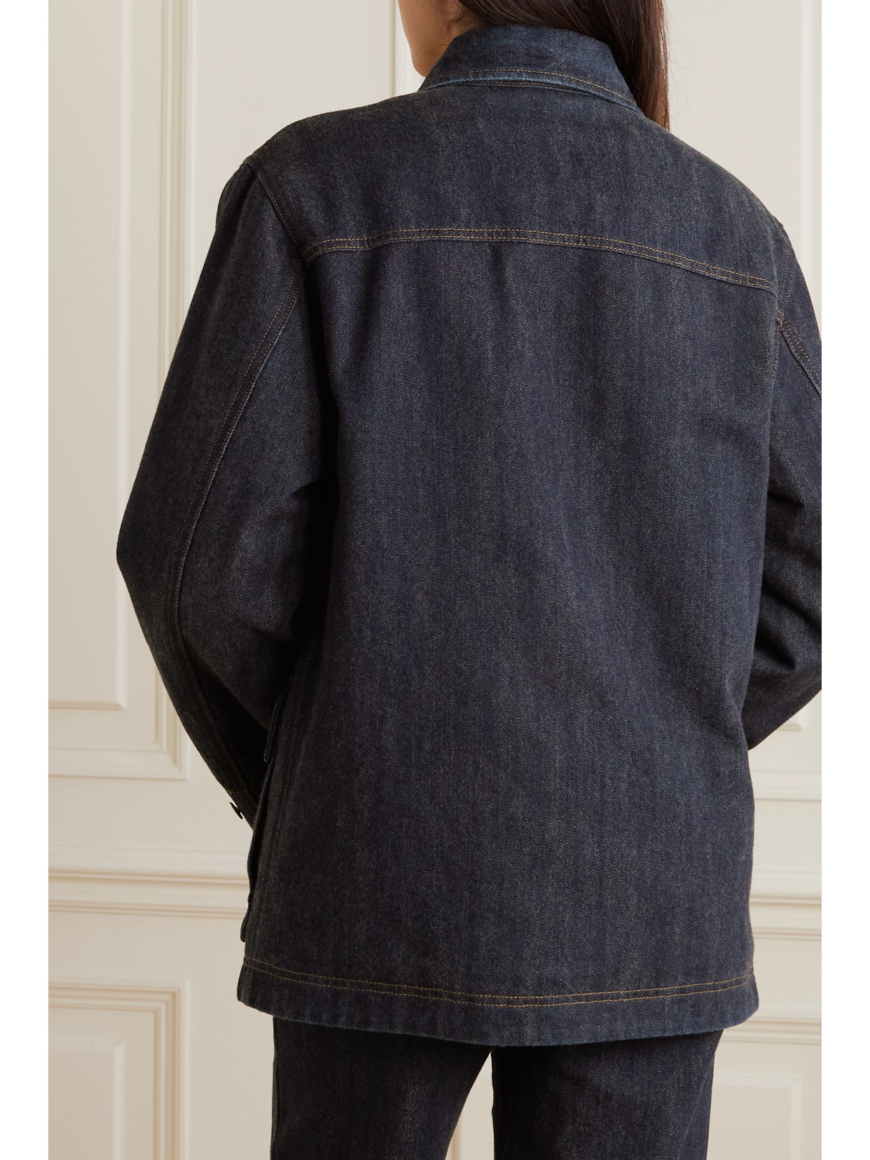 Loro Piana Giacca Cyrius Oversize Denim Coat In Blue