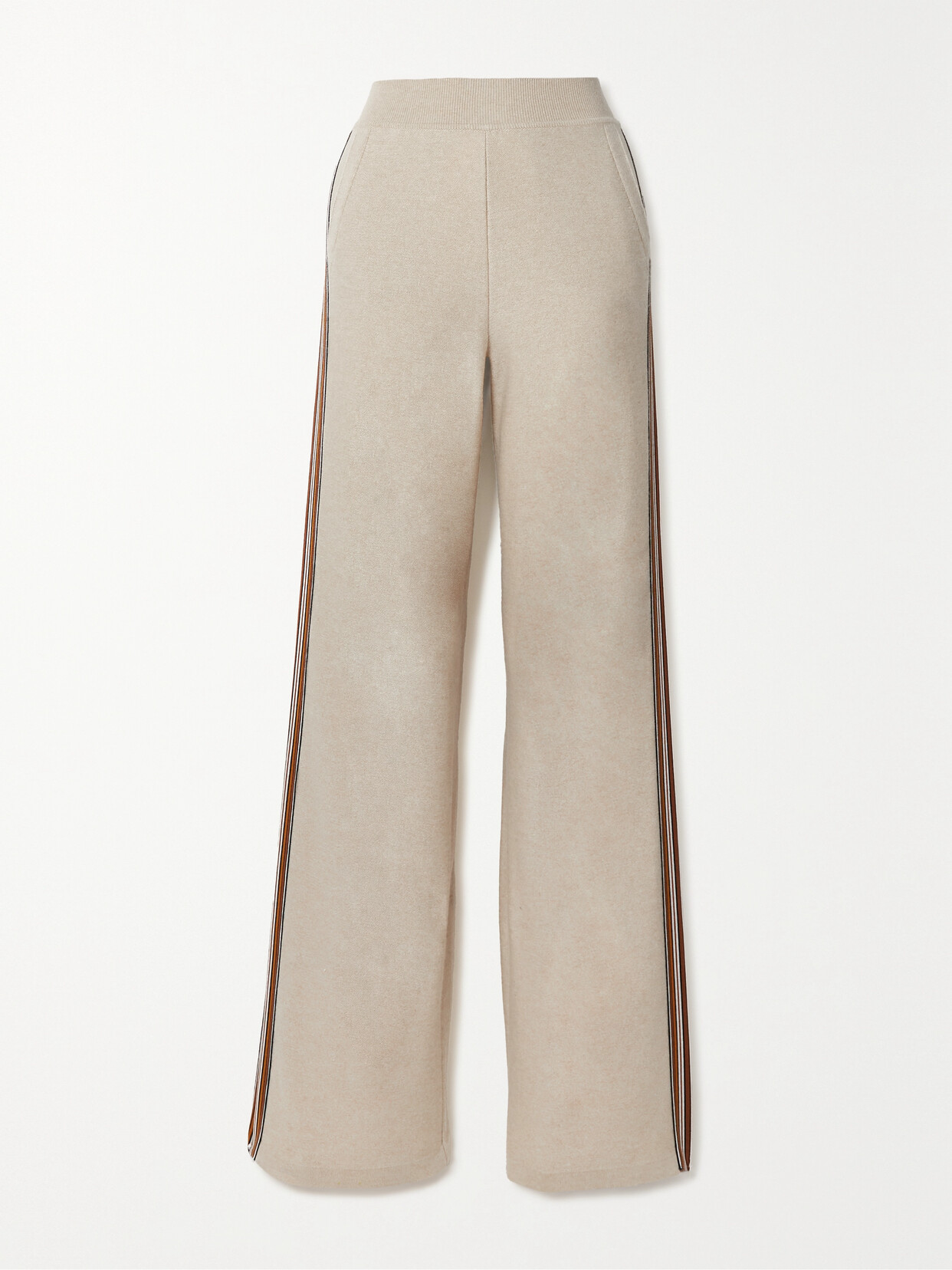 Loro Piana - The Suitcase Stripe Webbing-trimmed Cashmere Track Pants - Neutrals