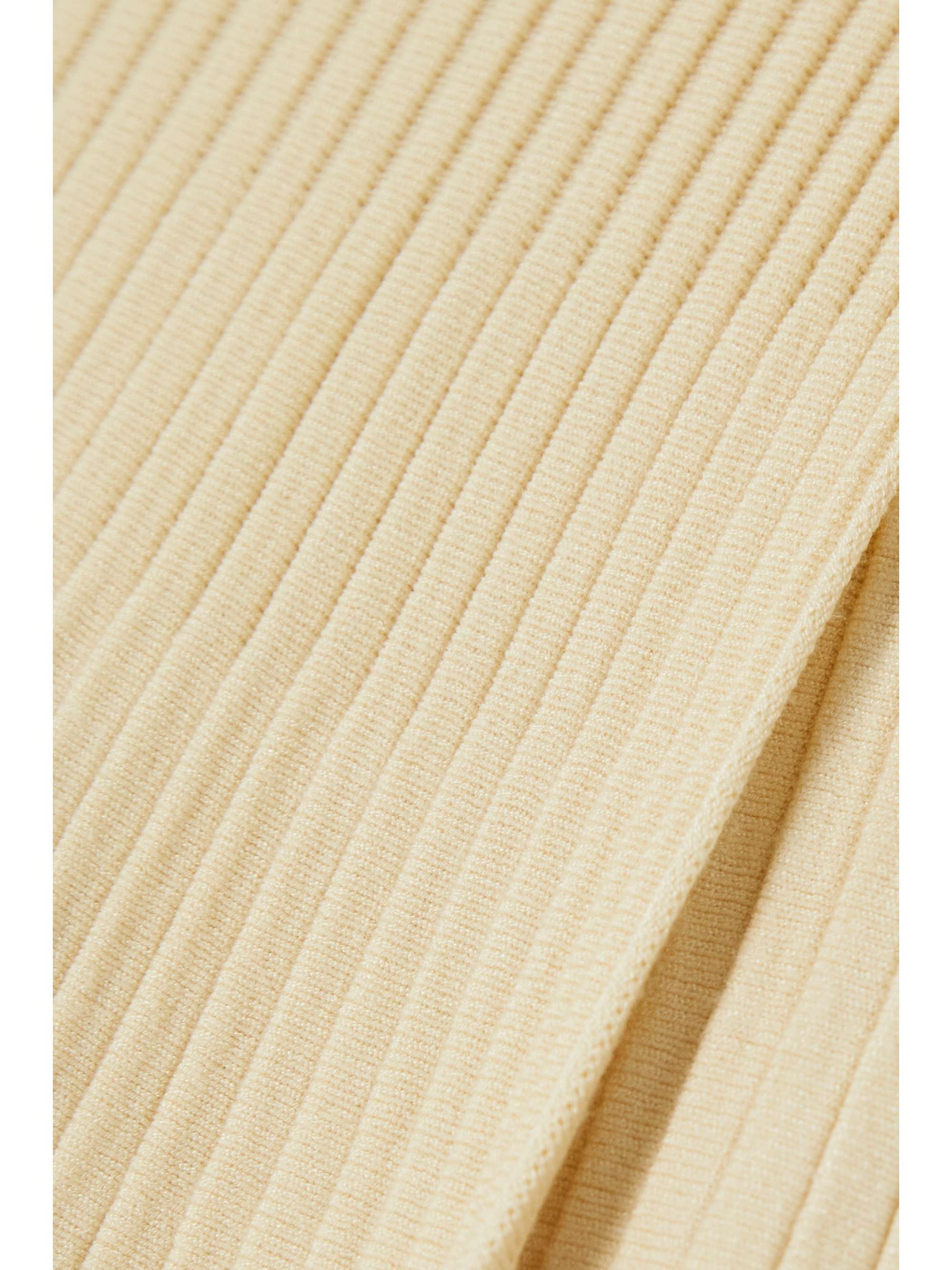 ALTUZARRA Rozey tie-detailed ribbed stretch-knit midi skirt