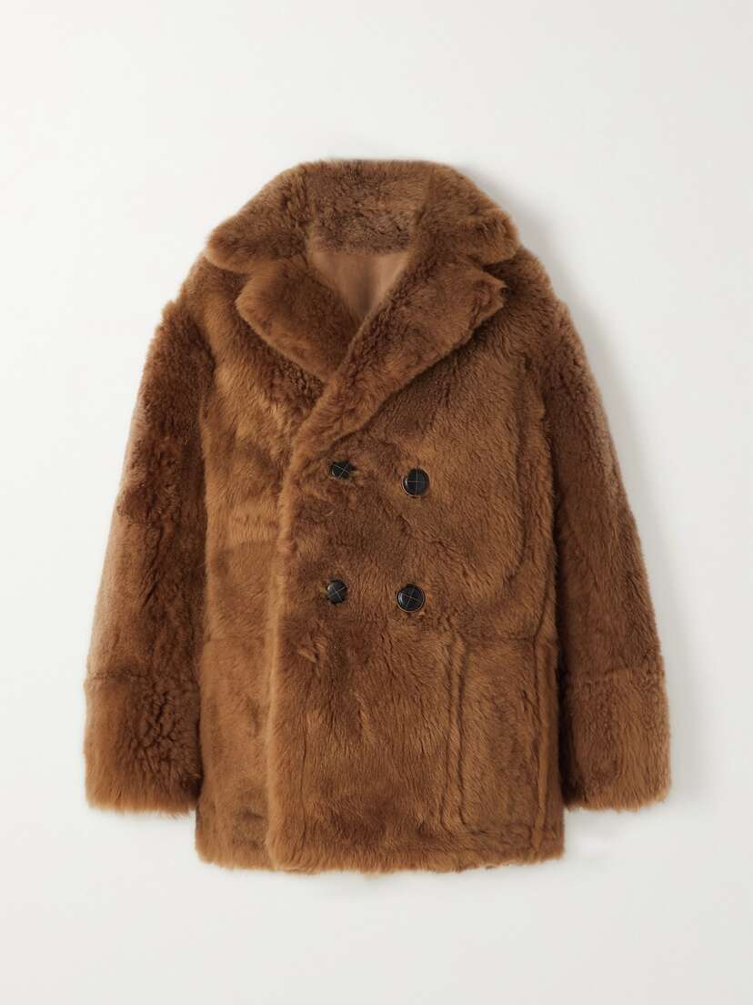 Loro Piana Double-breasted Reversible Shearling And Leather Coat